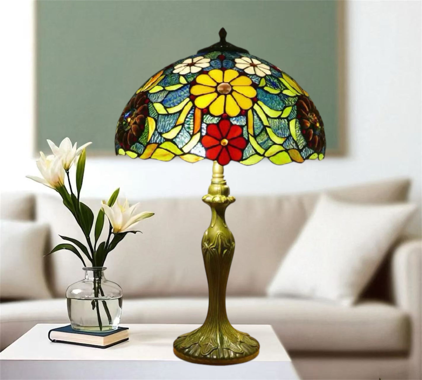 CDH 16" Tiffany Table Lamp 40cm Shade (15039BL)