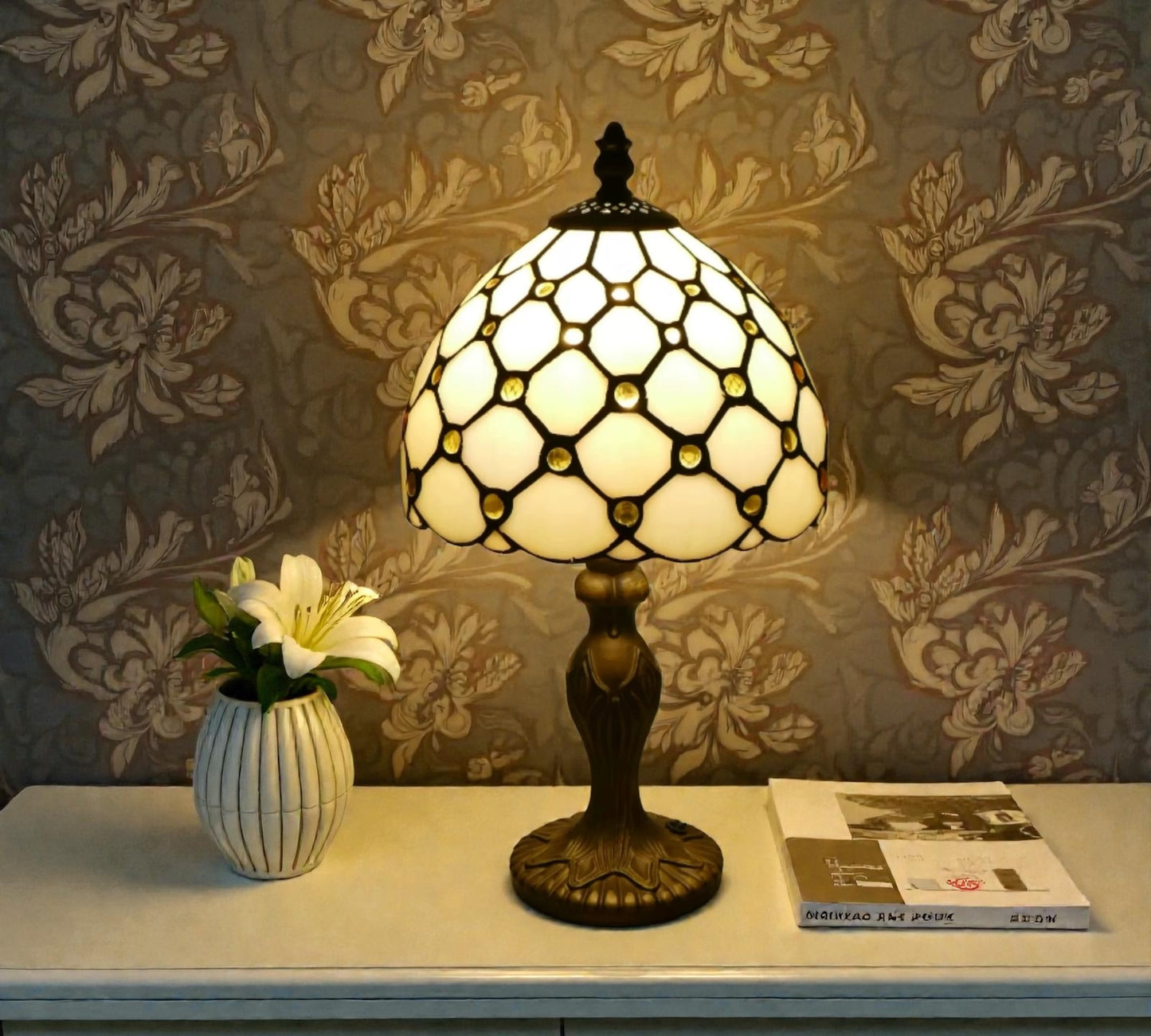 CDH 10" Tiffany Table Lamp 20cm shade Cozy Deluxe Homes CDH Tiffany Lamp NZ