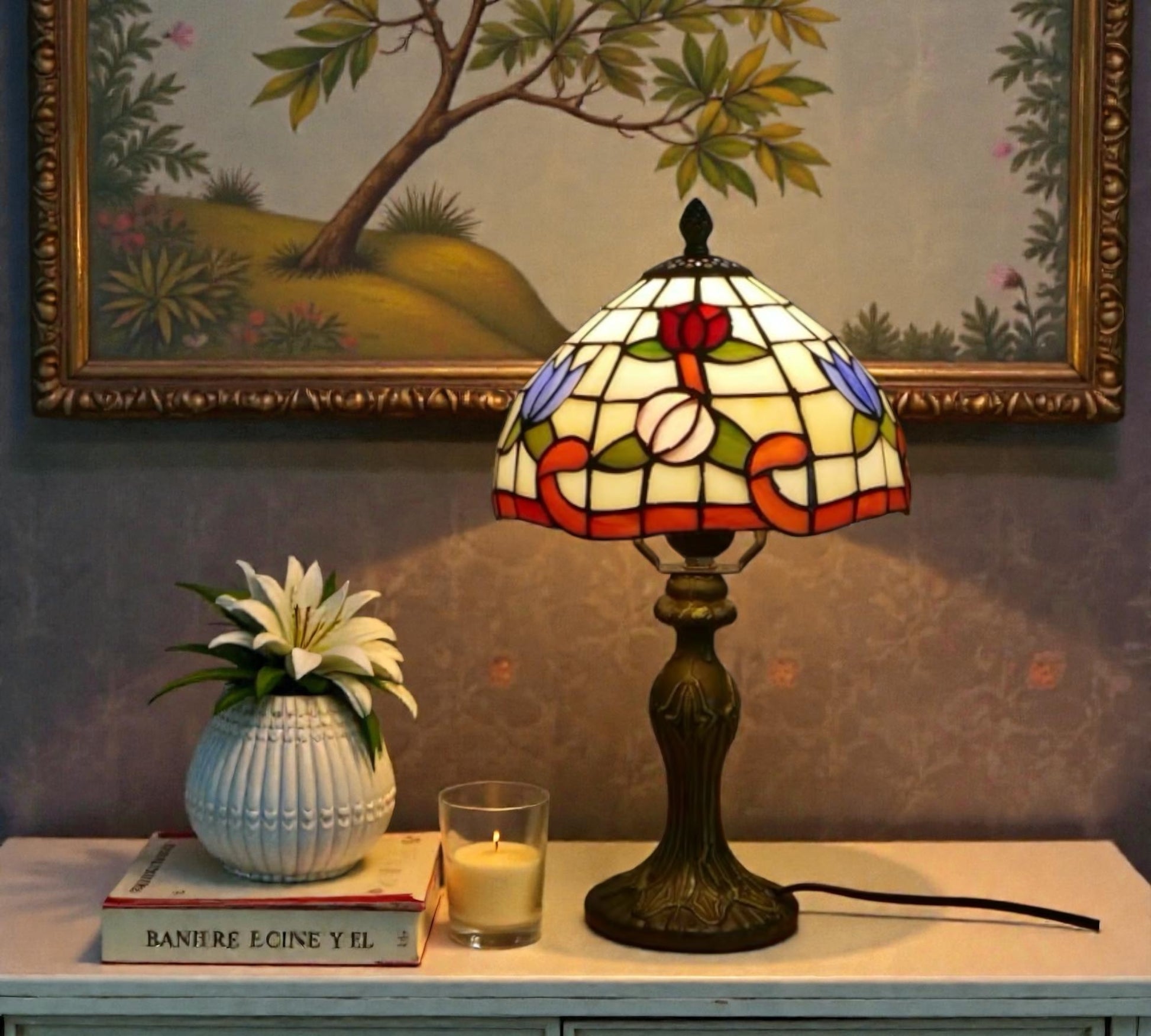 CDH 10" Tiffany Table Lamp 20cm shade Cozy Deluxe Homes CDH Tiffany Lamp NZ