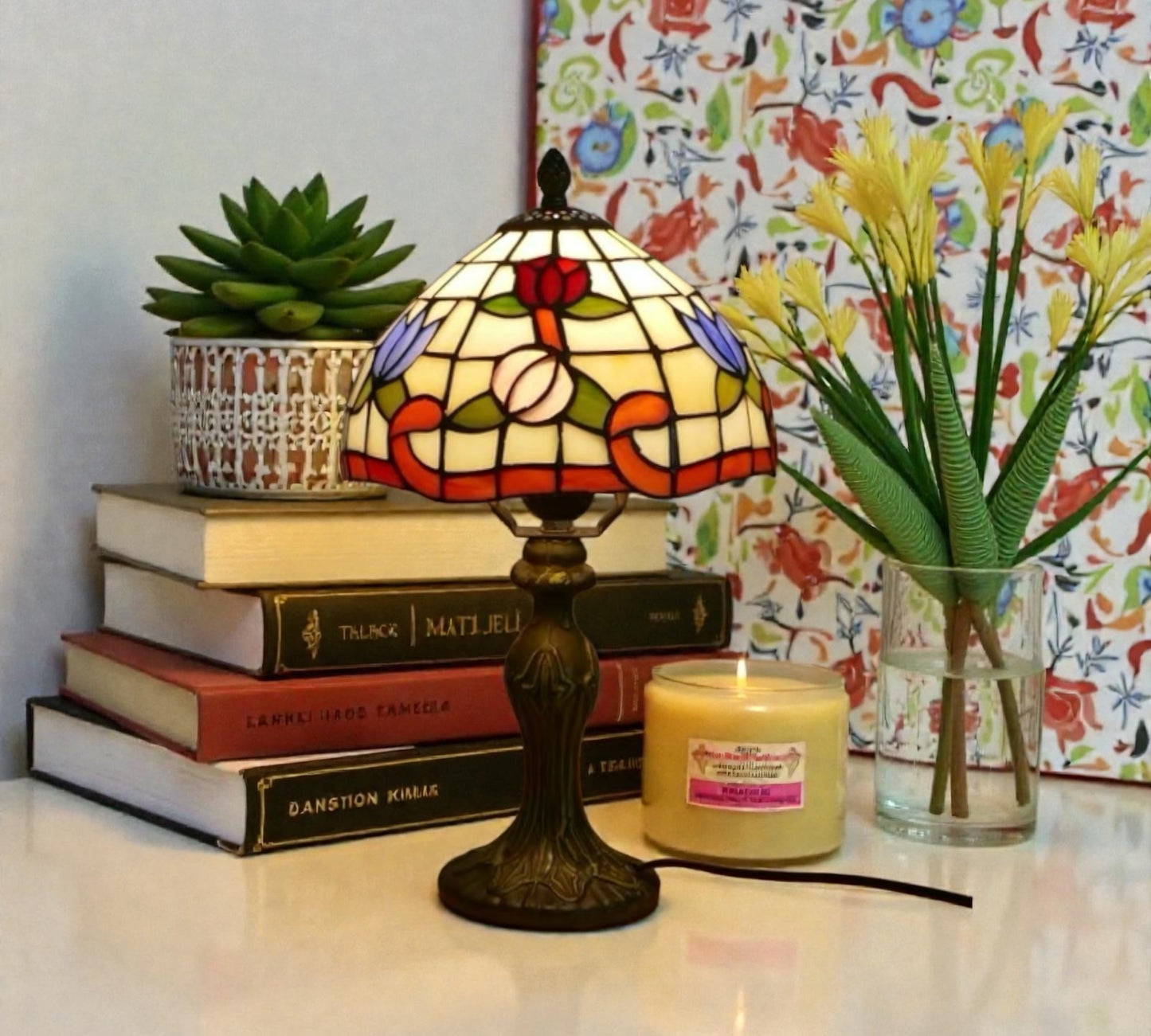 CDH 10" Tiffany Table Lamp 20cm shade Cozy Deluxe Homes CDH Tiffany Lamp NZ