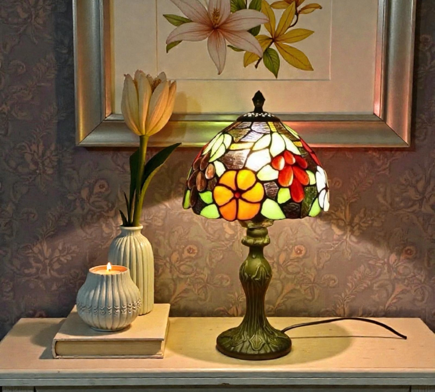 CDH 10" Tiffany Table Lamp 20cm shade Cozy Deluxe Homes CDH Tiffany Lamp NZ