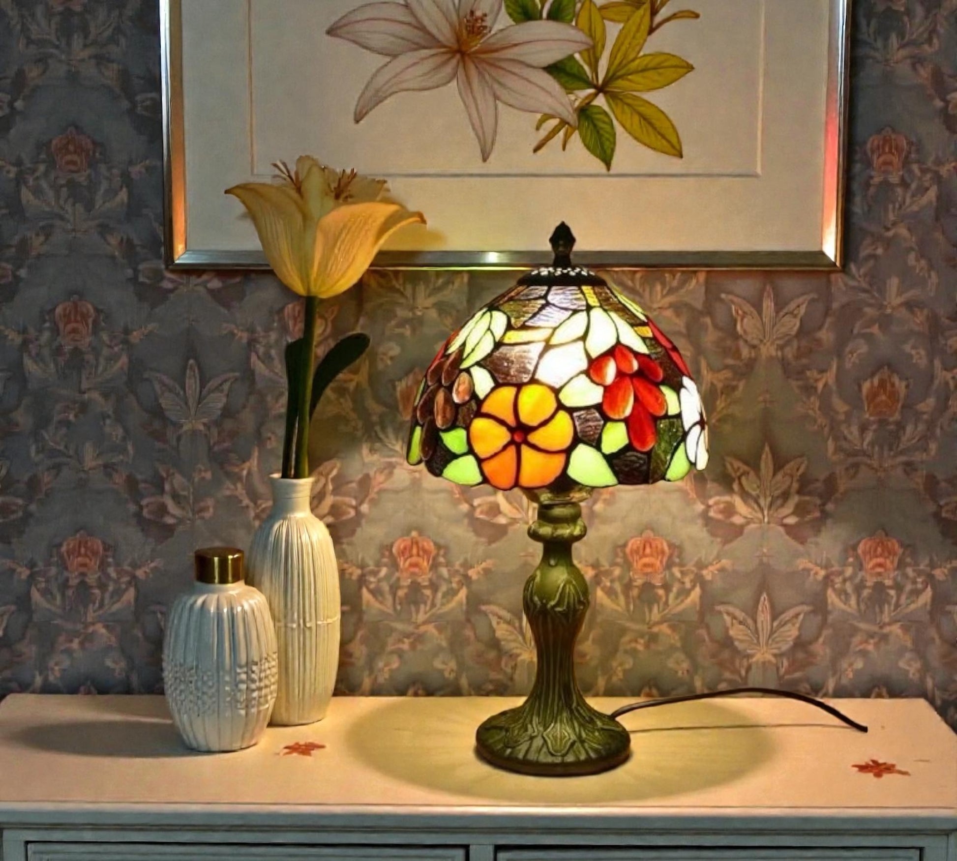 CDH 10" Tiffany Table Lamp 20cm shade Cozy Deluxe Homes CDH Tiffany Lamp NZ