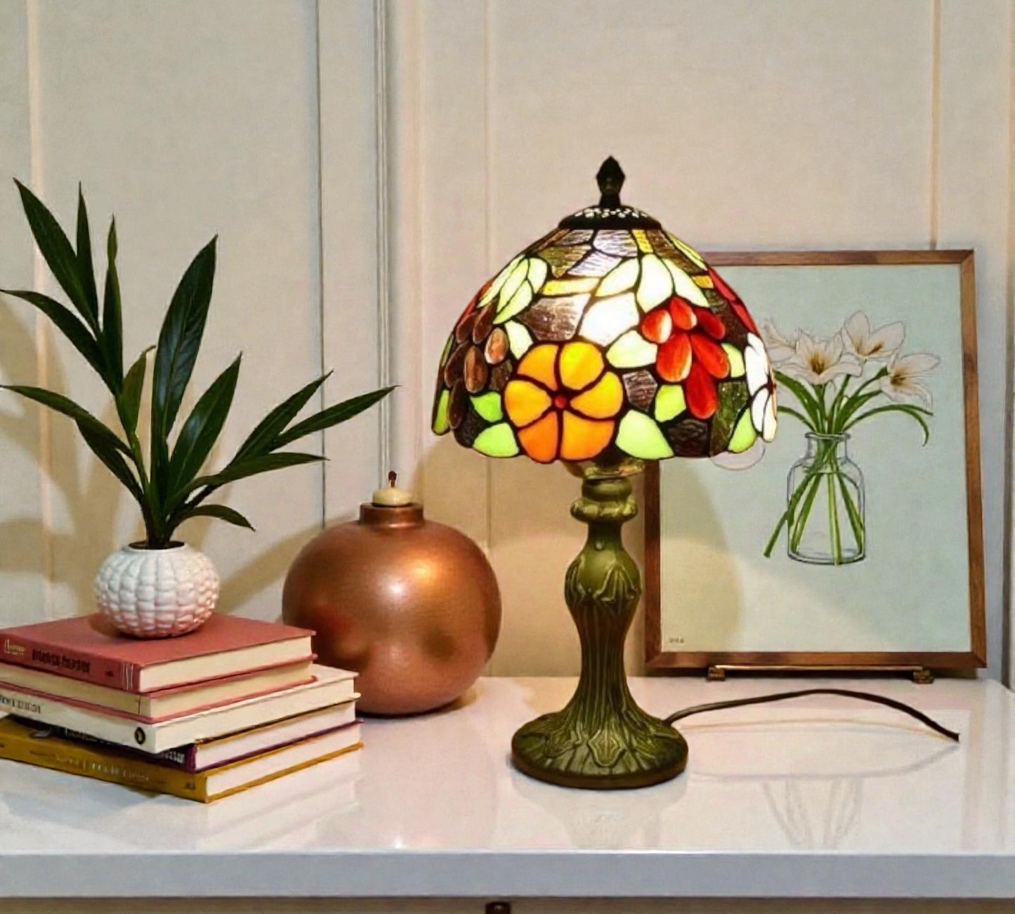 CDH 10" Tiffany Table Lamp 20cm shade Cozy Deluxe Homes CDH Tiffany Lamp NZ