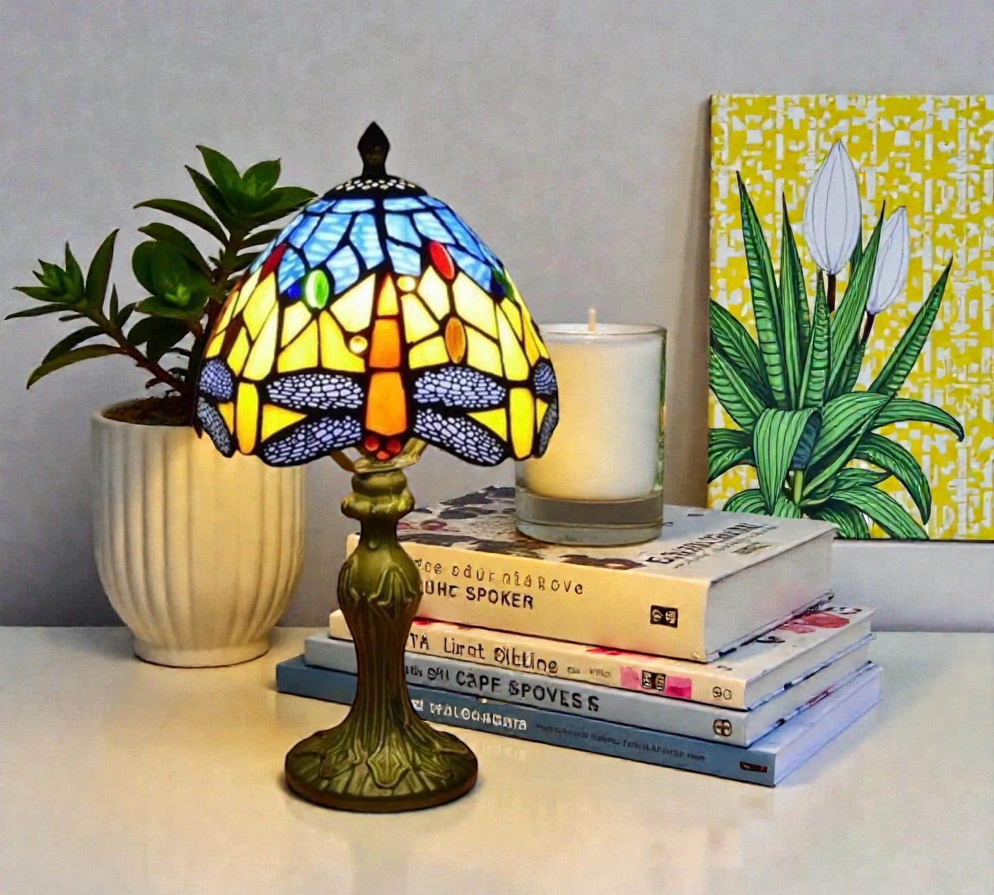 CDH 10" Tiffany Table Lamp 20cm shade Cozy Deluxe Homes CDH Tiffany Lamp NZ