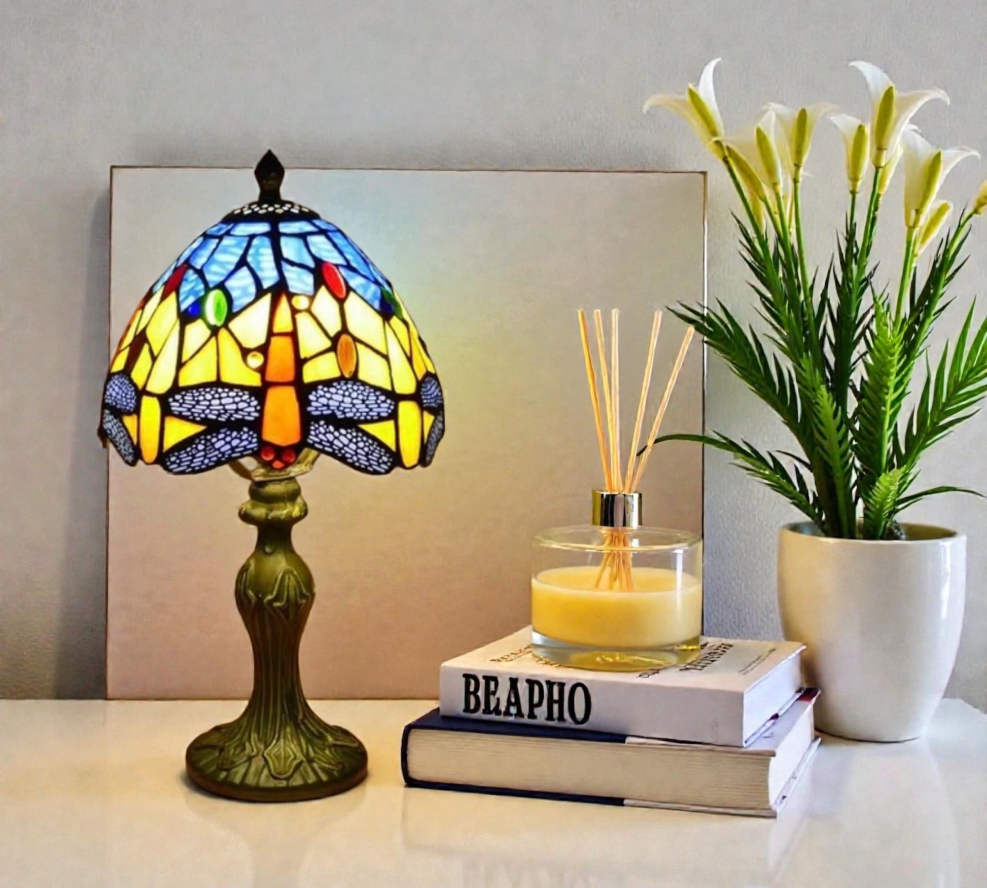 CDH 10" Tiffany Table Lamp 20cm shade Cozy Deluxe Homes CDH Tiffany Lamp NZ