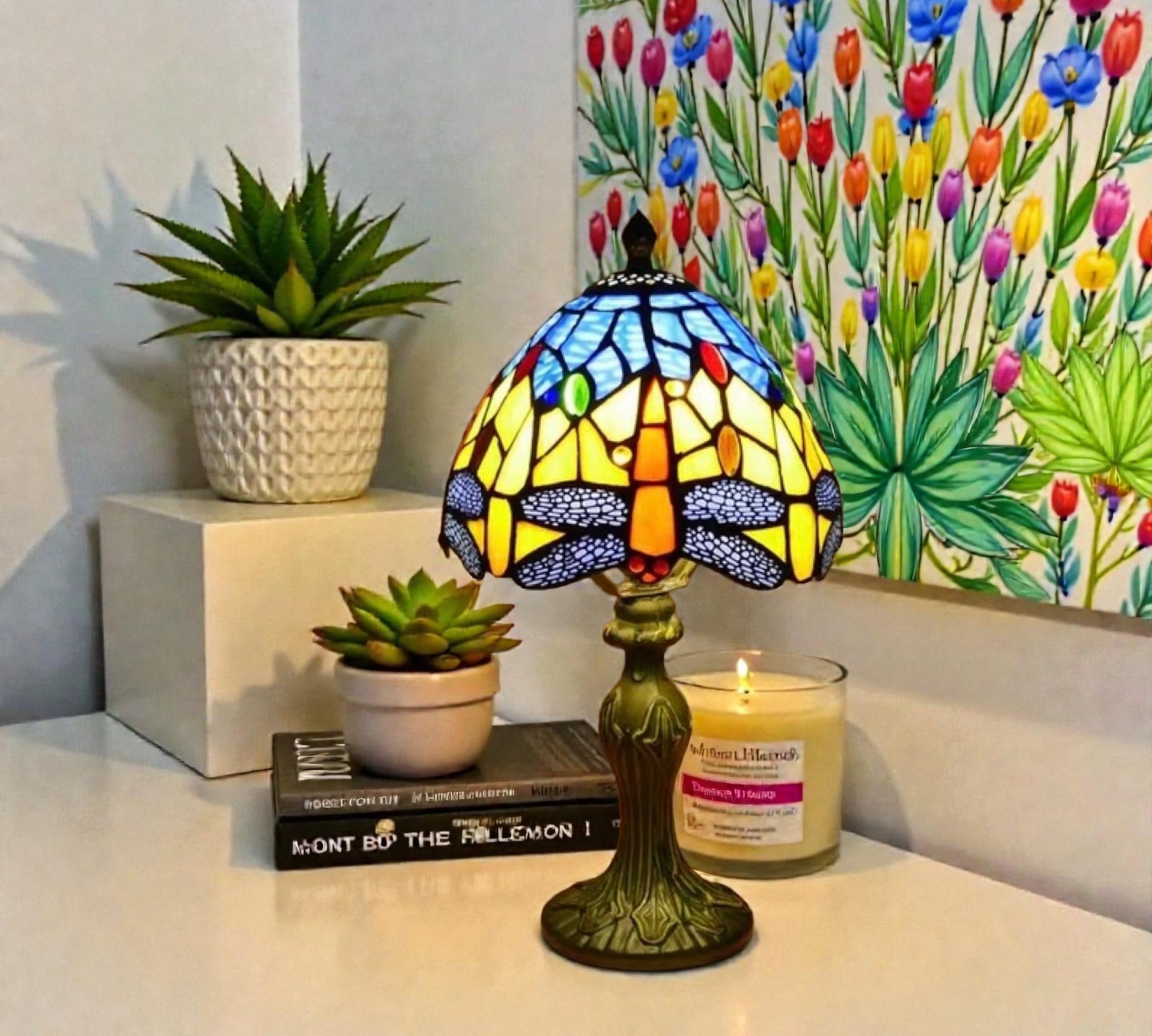 CDH 10" Tiffany Table Lamp 20cm shade Cozy Deluxe Homes CDH Tiffany Lamp NZ