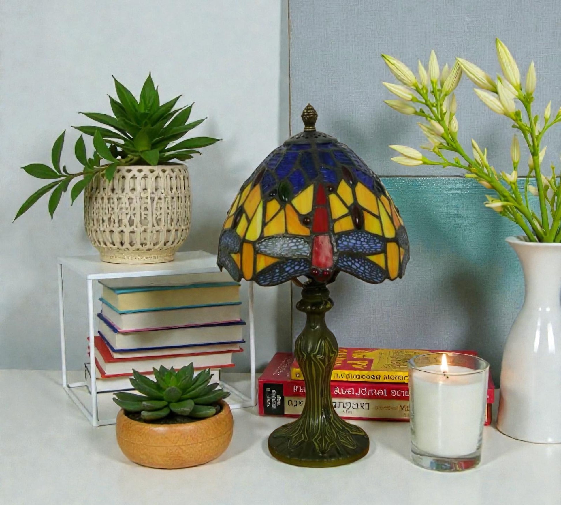 CDH 10" Tiffany Table Lamp 20cm shade Cozy Deluxe Homes CDH Tiffany Lamp NZ