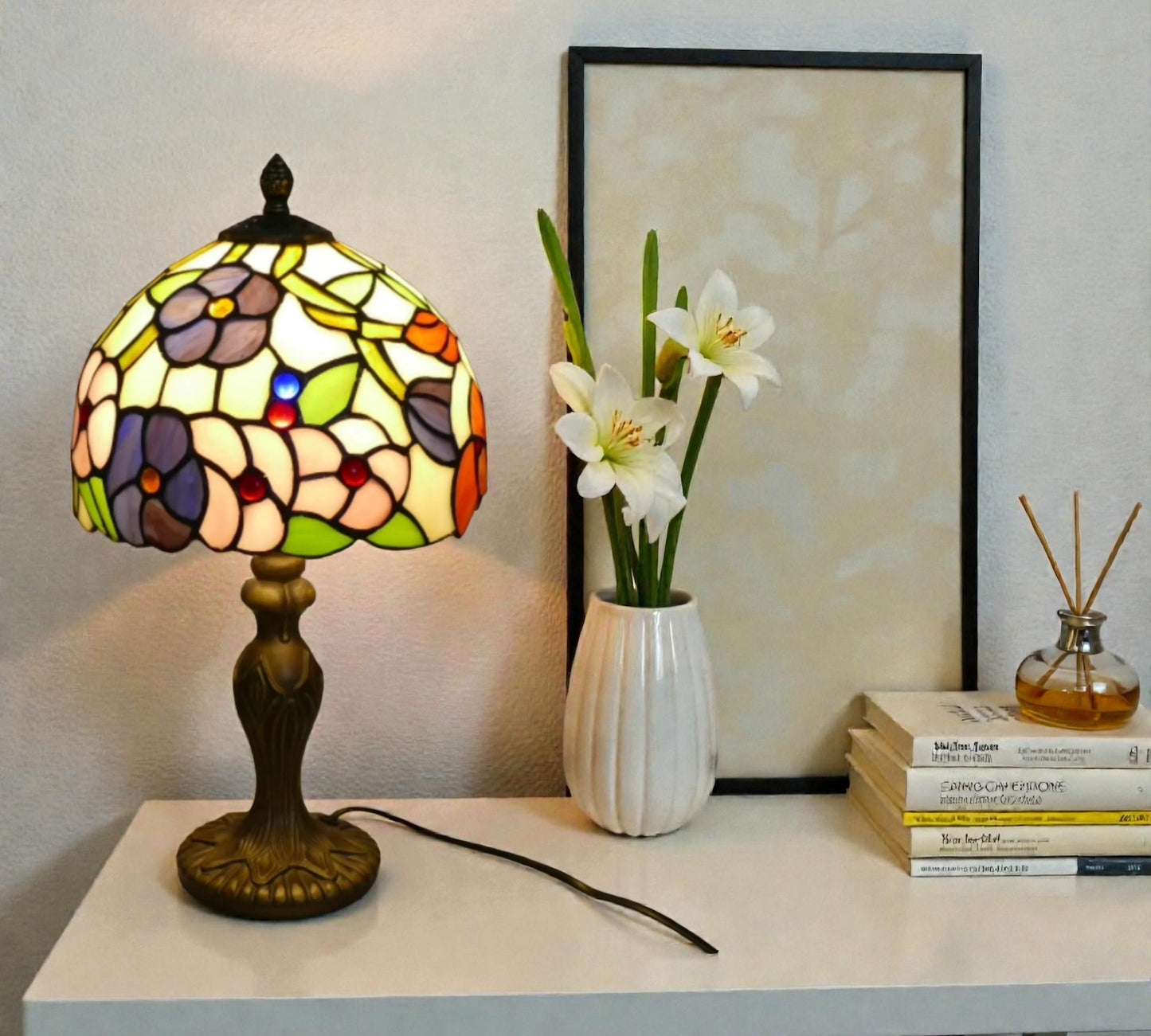 CDH 10" Tiffany Table Lamp 20cm shade Cozy Deluxe Homes CDH Tiffany Lamp NZ