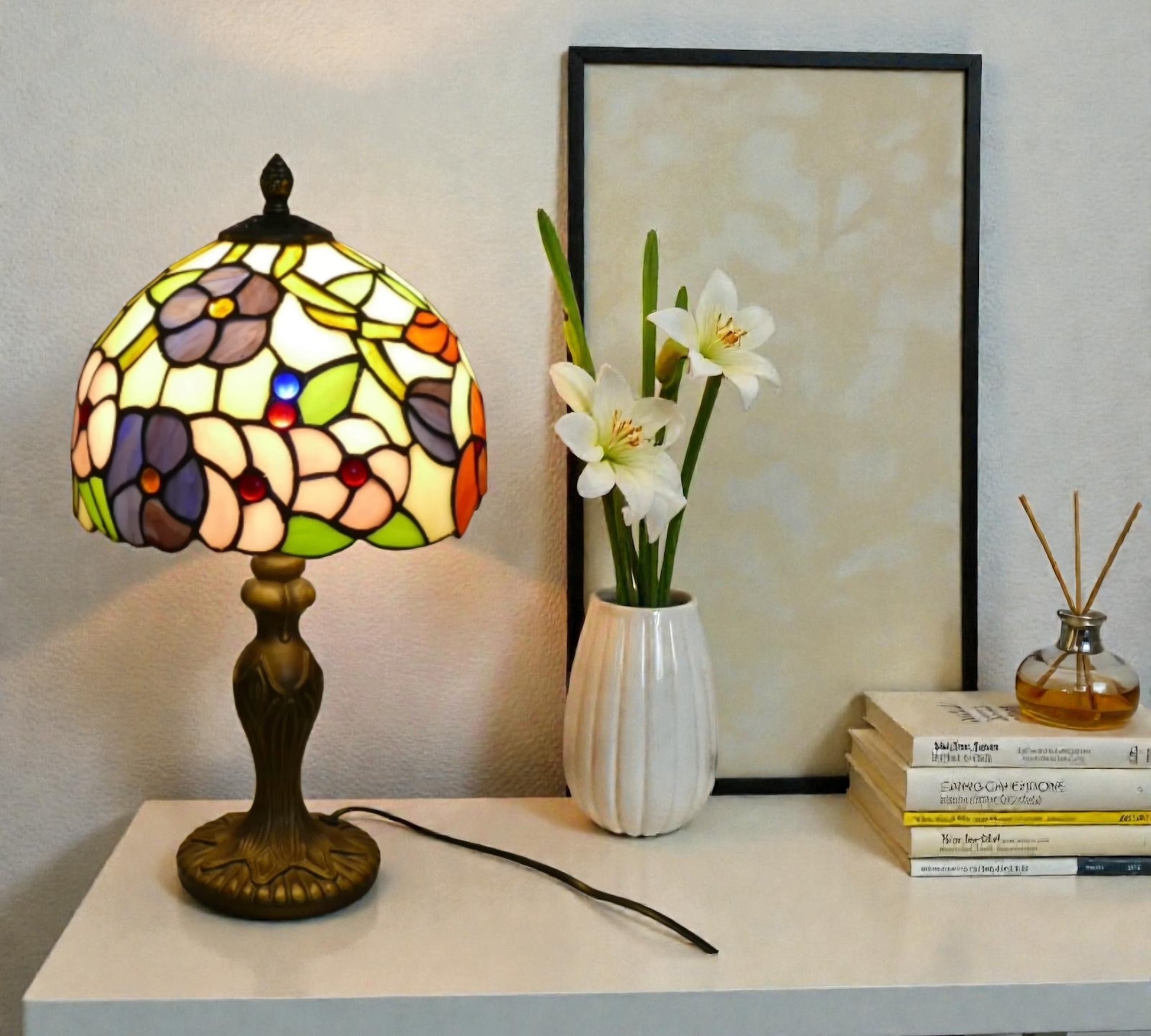 CDH 10" Tiffany Table Lamp 20cm shade Cozy Deluxe Homes CDH Tiffany Lamp NZ