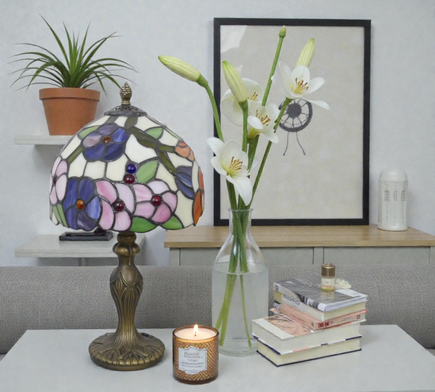 CDH 10" Tiffany Table Lamp 20cm shade Cozy Deluxe Homes CDH Tiffany Lamp NZ