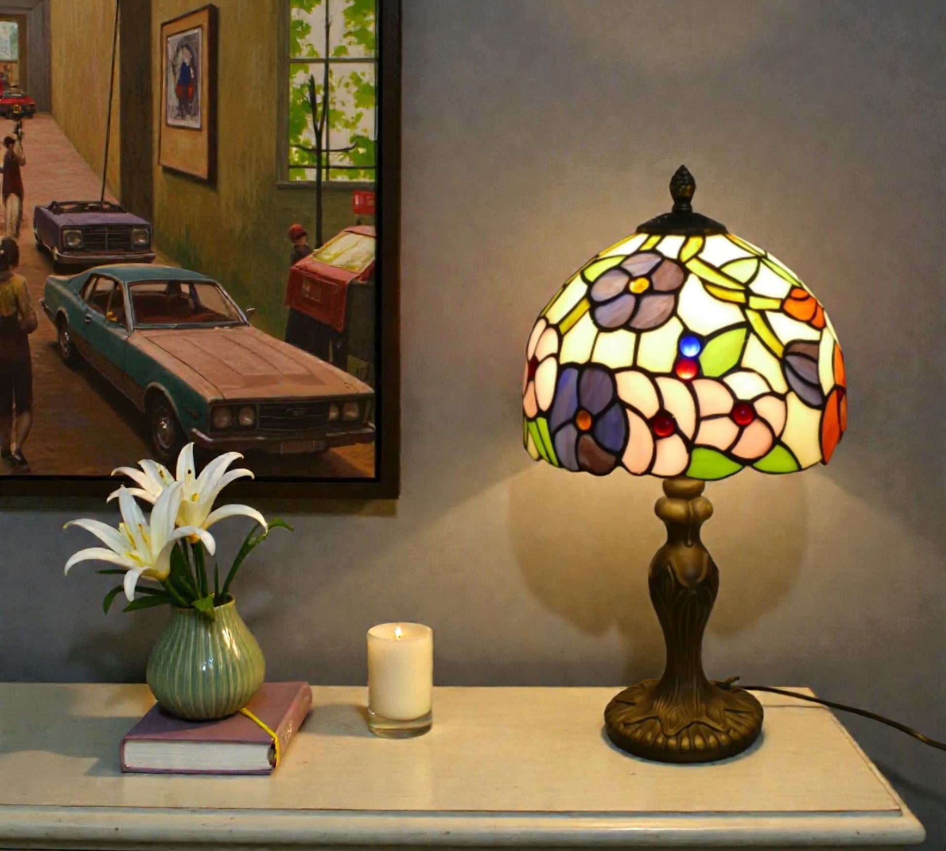 CDH 10" Tiffany Table Lamp 20cm shade Cozy Deluxe Homes CDH Tiffany Lamp NZ