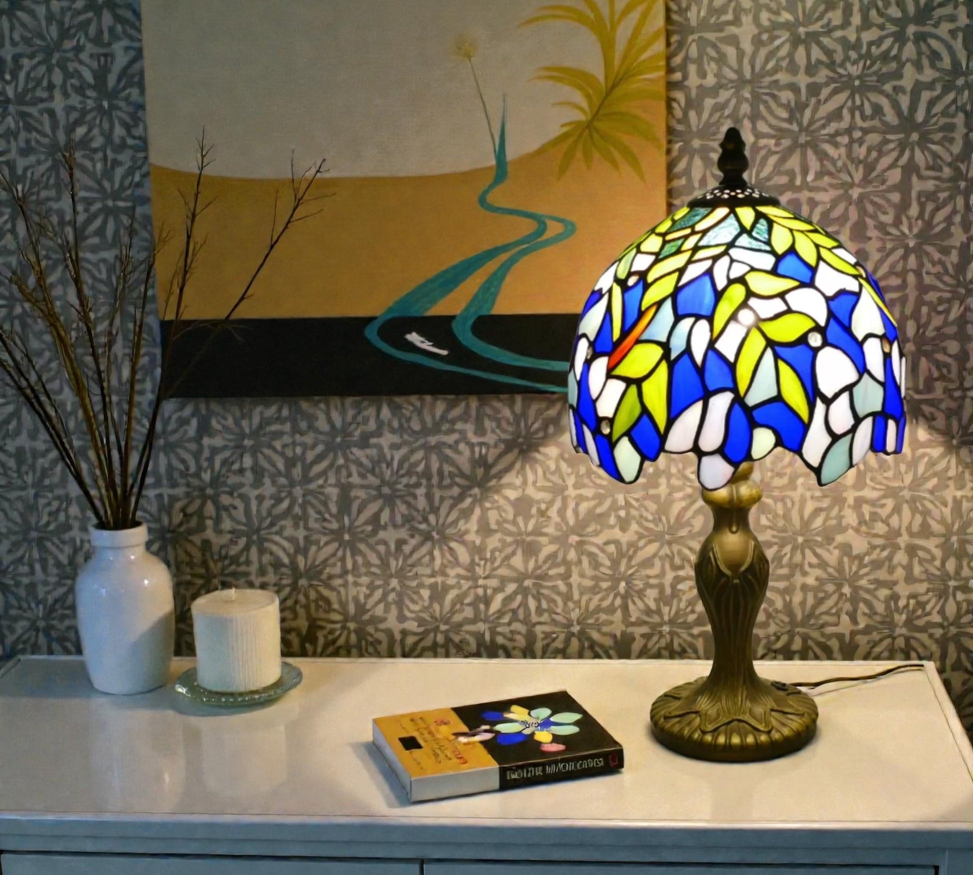 CDH 10" Tiffany Table Lamp 20cm shade Cozy Deluxe Homes CDH Tiffany Lamp NZ