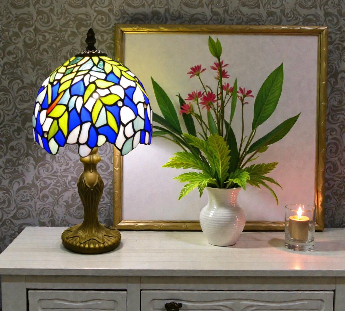 CDH 10" Tiffany Table Lamp 20cm shade Cozy Deluxe Homes CDH Tiffany Lamp NZ