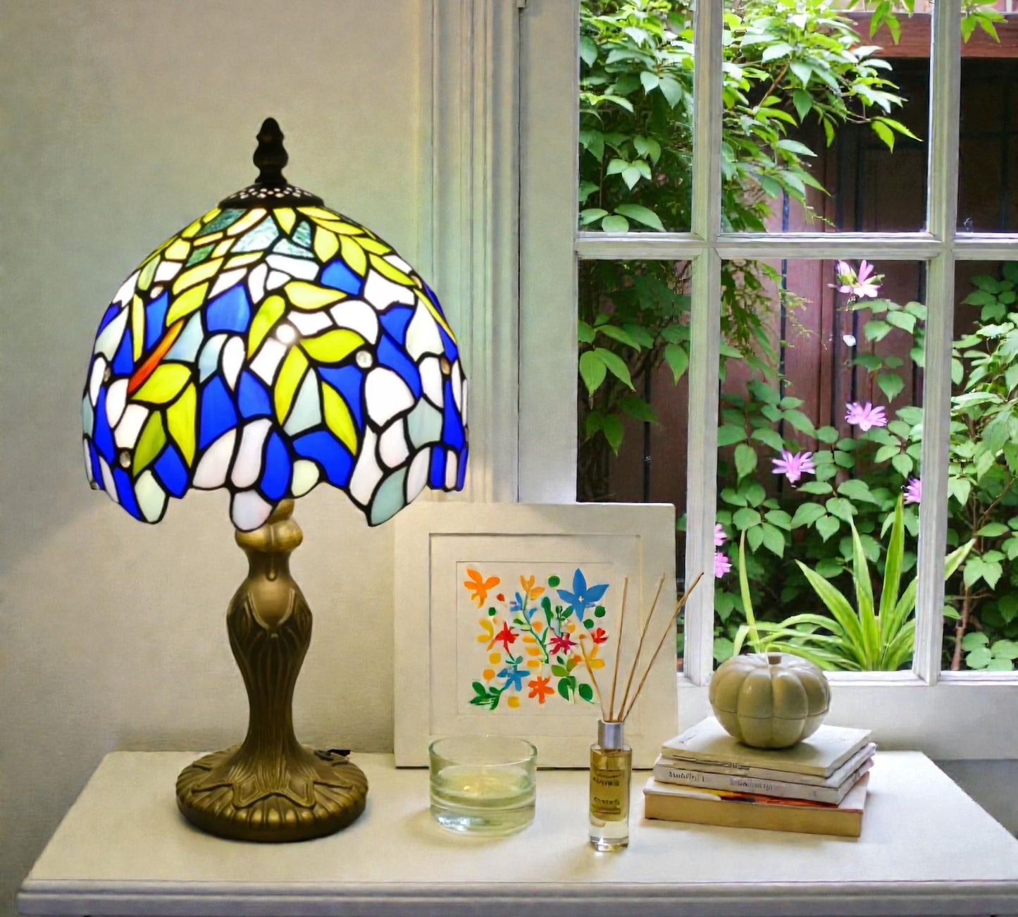 CDH 10" Tiffany Table Lamp 20cm shade Cozy Deluxe Homes CDH Tiffany Lamp NZ