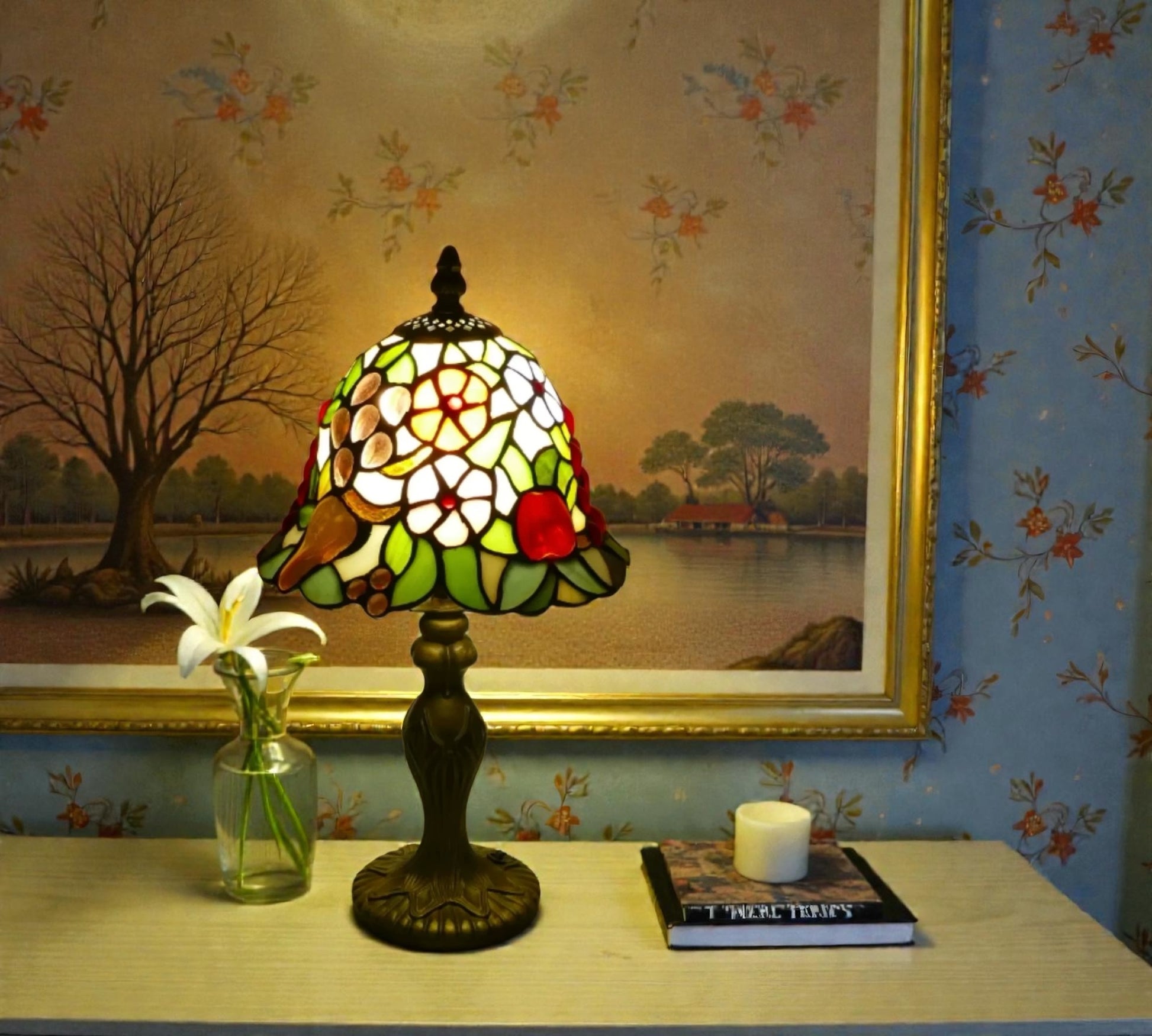 CDH 10" Tiffany Table Lamp 20cm shade Cozy Deluxe Homes CDH Tiffany Lamp NZ