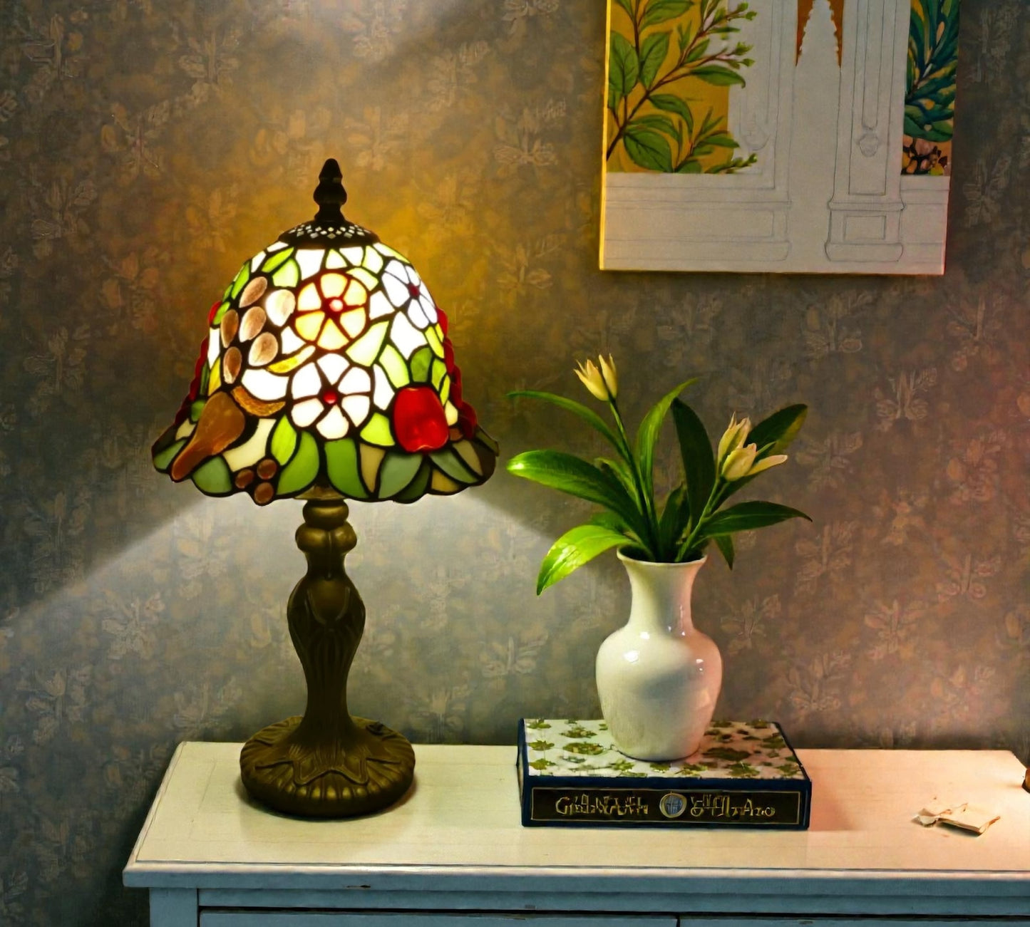 CDH 10" Tiffany Table Lamp 20cm shade Cozy Deluxe Homes CDH Tiffany Lamp NZ