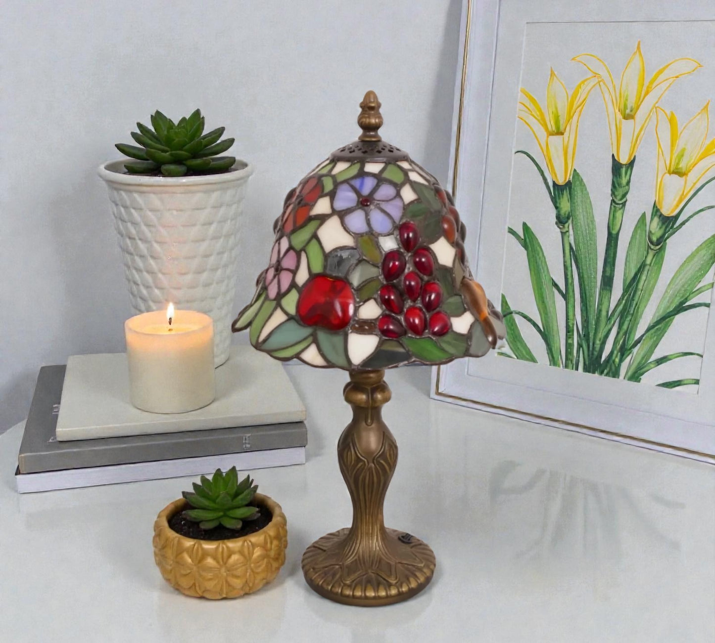 CDH 10" Tiffany Table Lamp 20cm shade Cozy Deluxe Homes CDH Tiffany Lamp NZ