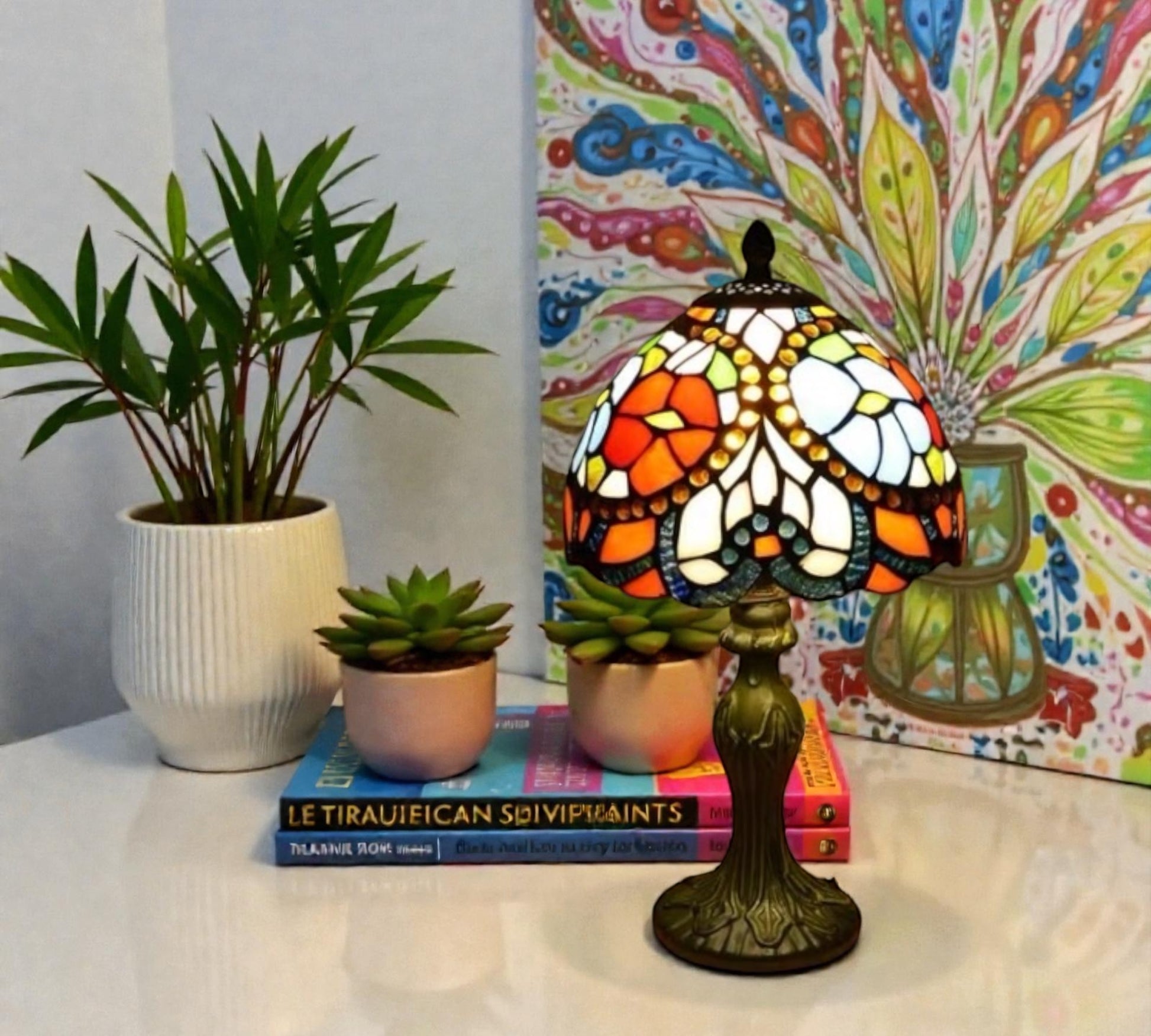 CDH 10" Tiffany Table Lamp 20cm shade Cozy Deluxe Homes CDH Tiffany Lamp NZ