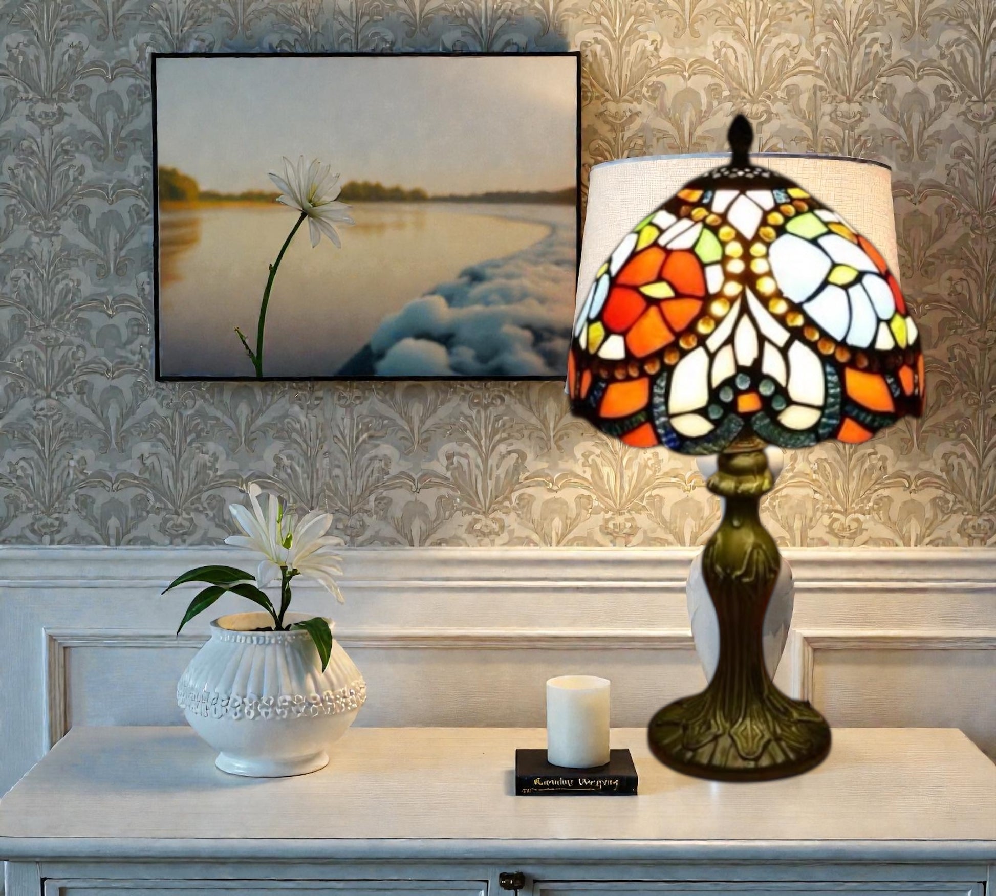 CDH 10" Tiffany Table Lamp 20cm shade Cozy Deluxe Homes CDH Tiffany Lamp NZ