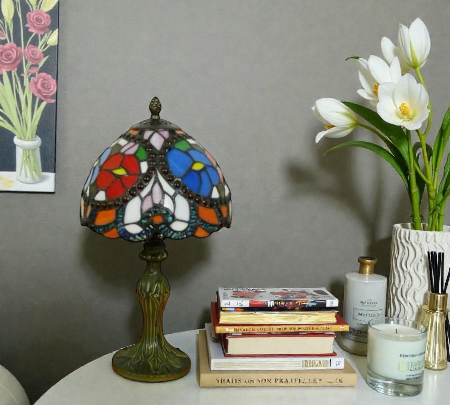 CDH 10" Tiffany Table Lamp 20cm shade Cozy Deluxe Homes CDH Tiffany Lamp NZ