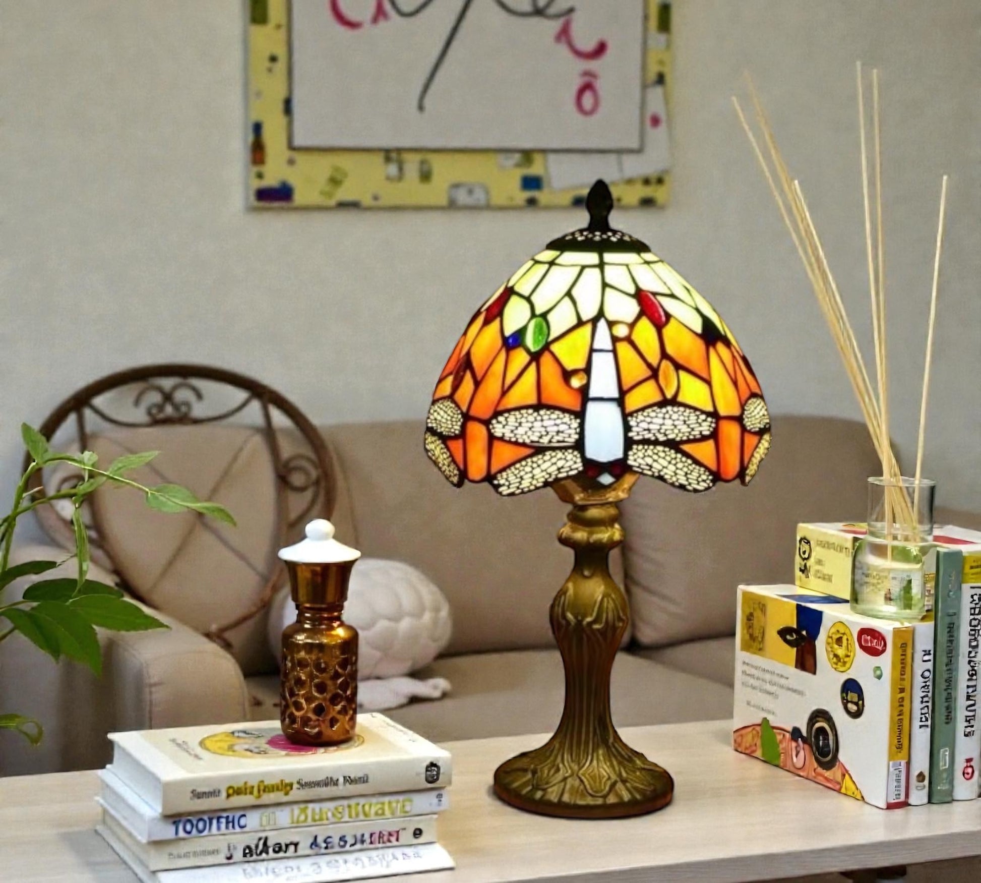 CDH 10" Tiffany Table Lamp 20cm shade Cozy Deluxe Homes CDH Tiffany Lamp NZ