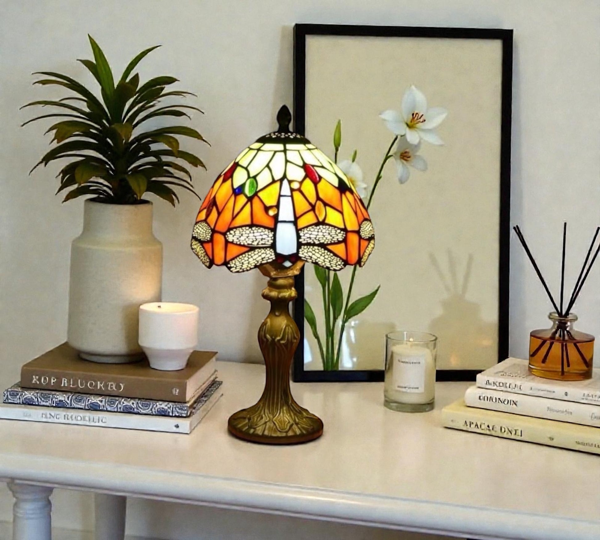 CDH 10" Tiffany Table Lamp 20cm shade Cozy Deluxe Homes CDH Tiffany Lamp NZ