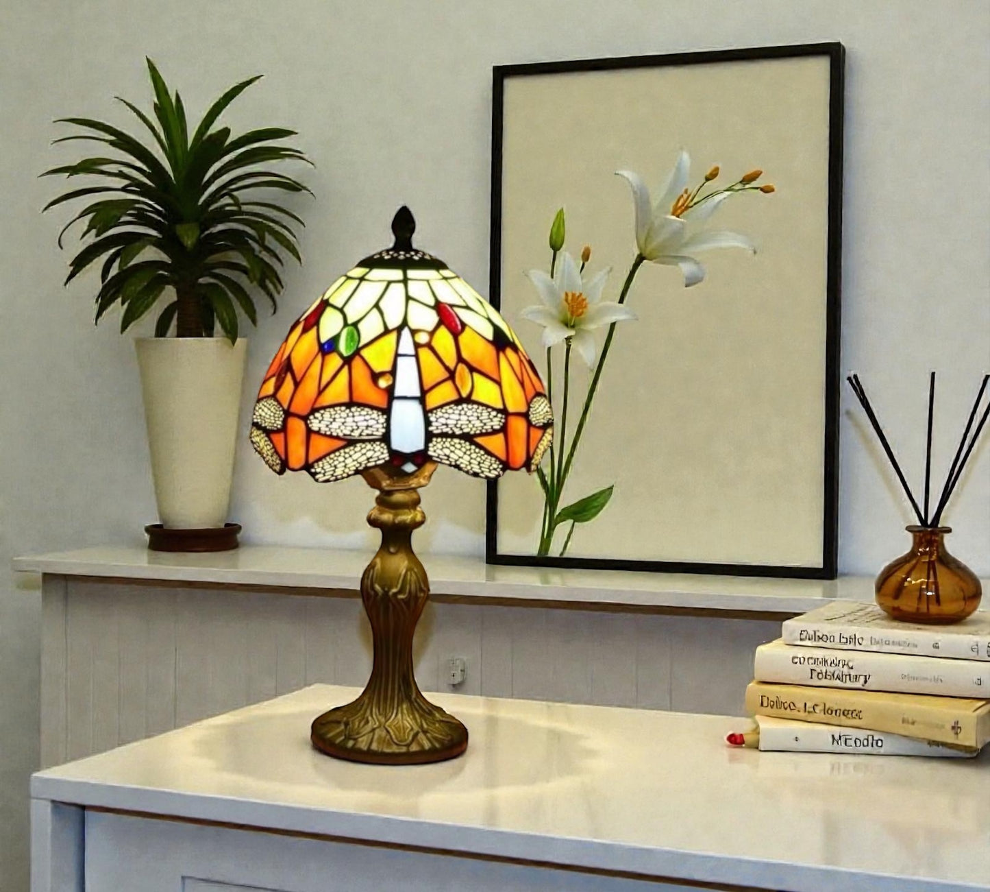 CDH 10" Tiffany Table Lamp 20cm shade Cozy Deluxe Homes CDH Tiffany Lamp NZ