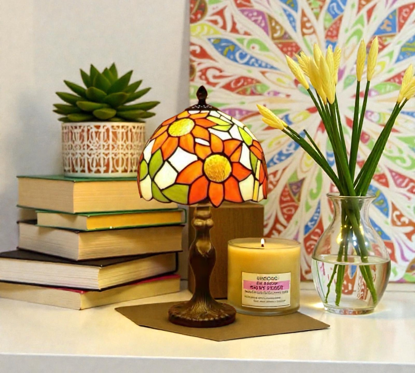 CDH 10" Tiffany Table Lamp 20cm shade Cozy Deluxe Homes CDH Tiffany Lamp NZ