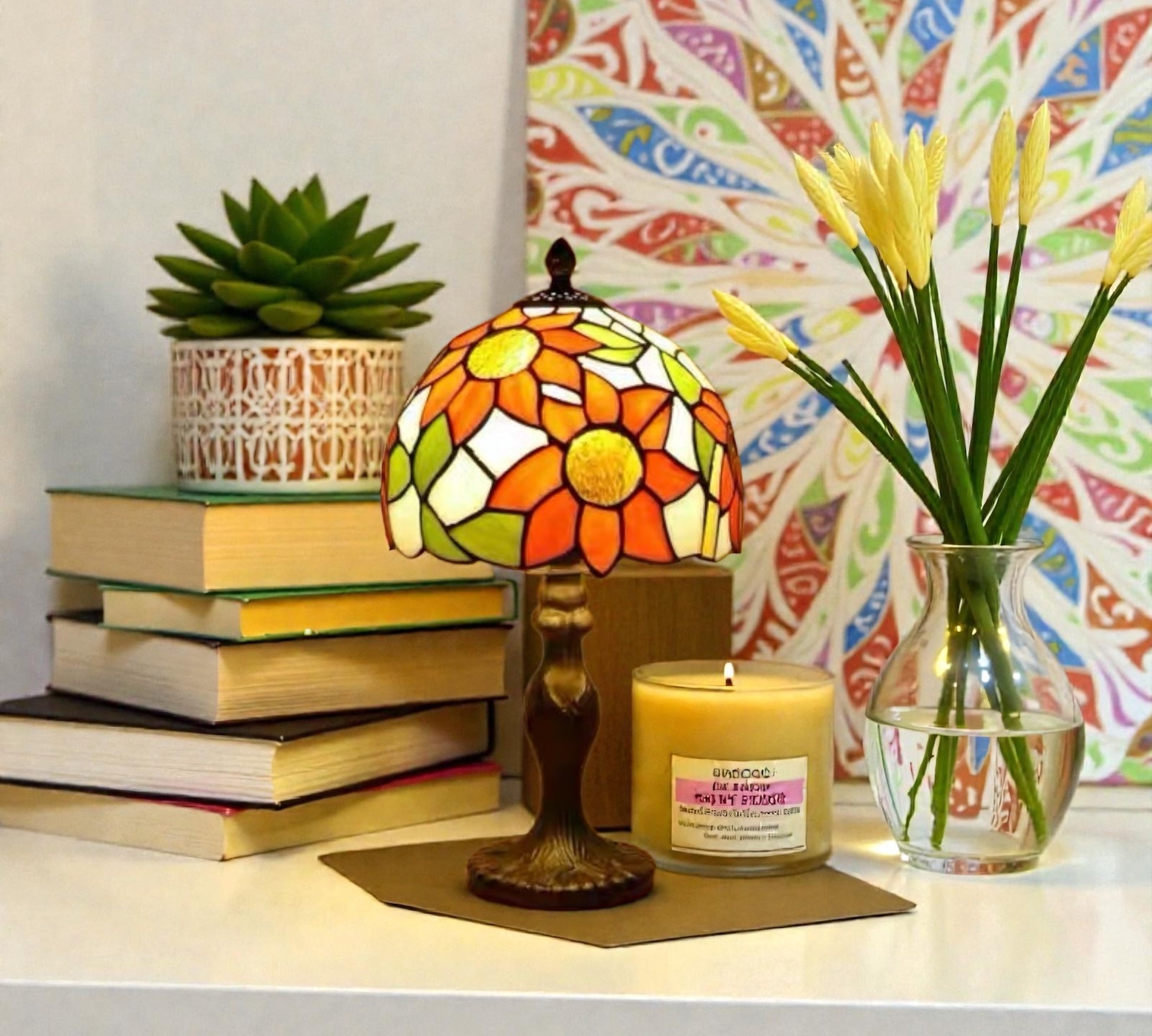 CDH 10" Tiffany Table Lamp 20cm shade Cozy Deluxe Homes CDH Tiffany Lamp NZ