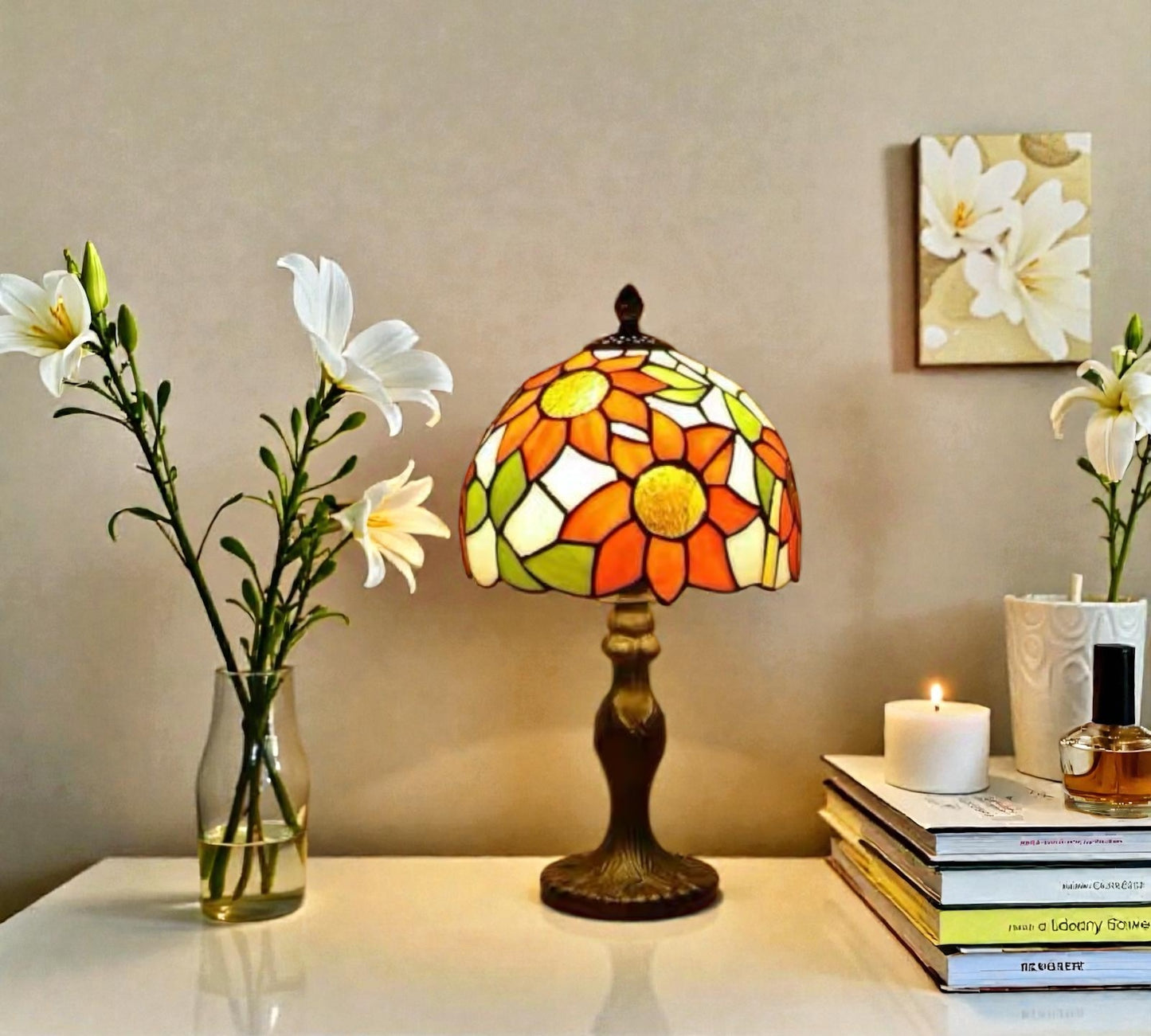 CDH 10" Tiffany Table Lamp 20cm shade Cozy Deluxe Homes CDH Tiffany Lamp NZ