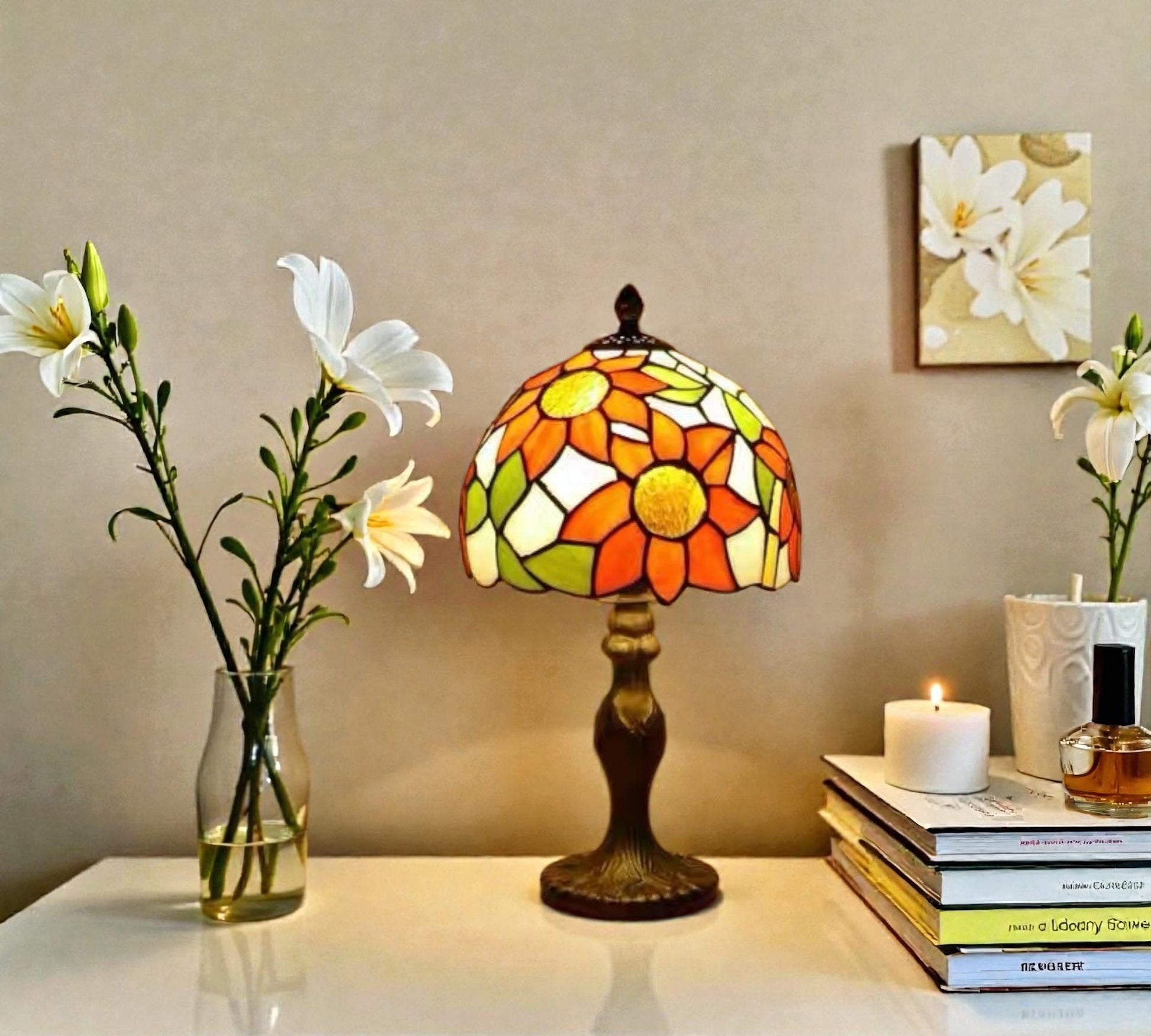 CDH 10" Tiffany Table Lamp 20cm shade Cozy Deluxe Homes CDH Tiffany Lamp NZ