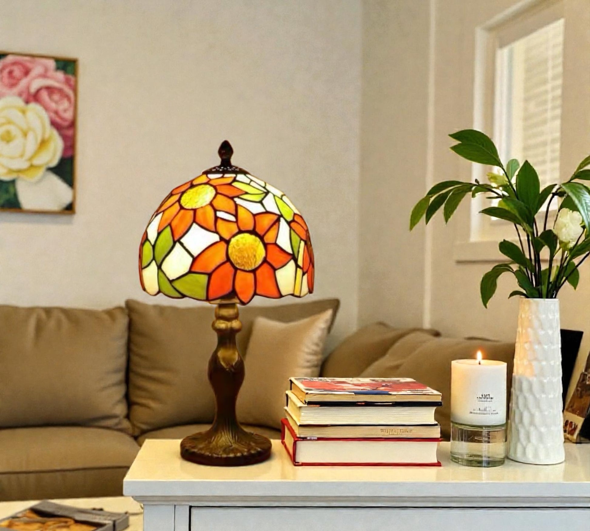 CDH 10" Tiffany Table Lamp 20cm shade Cozy Deluxe Homes CDH Tiffany Lamp NZ