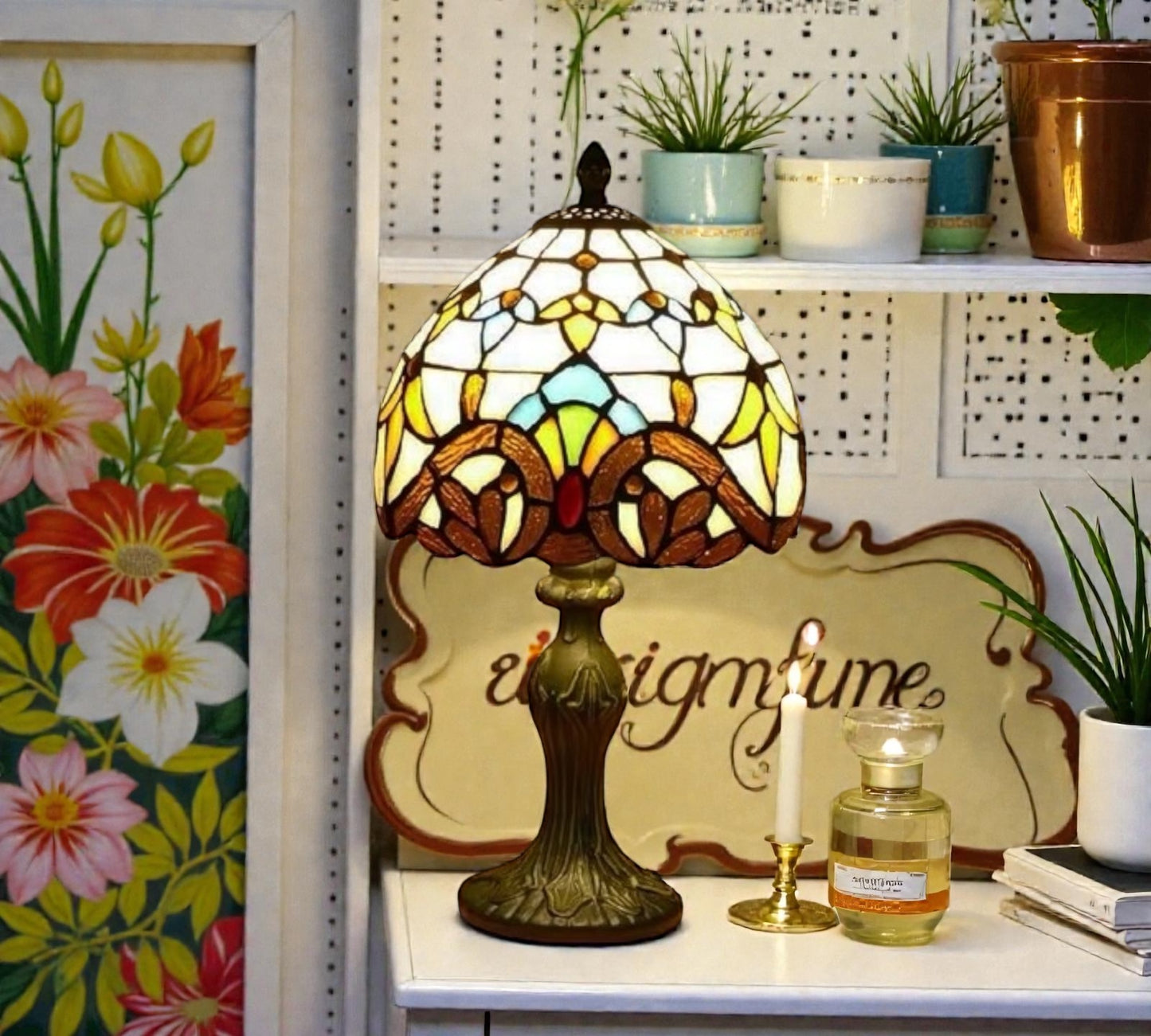 CDH 10" Tiffany Table Lamp 20cm shade Cozy Deluxe Homes CDH Tiffany Lamp NZ