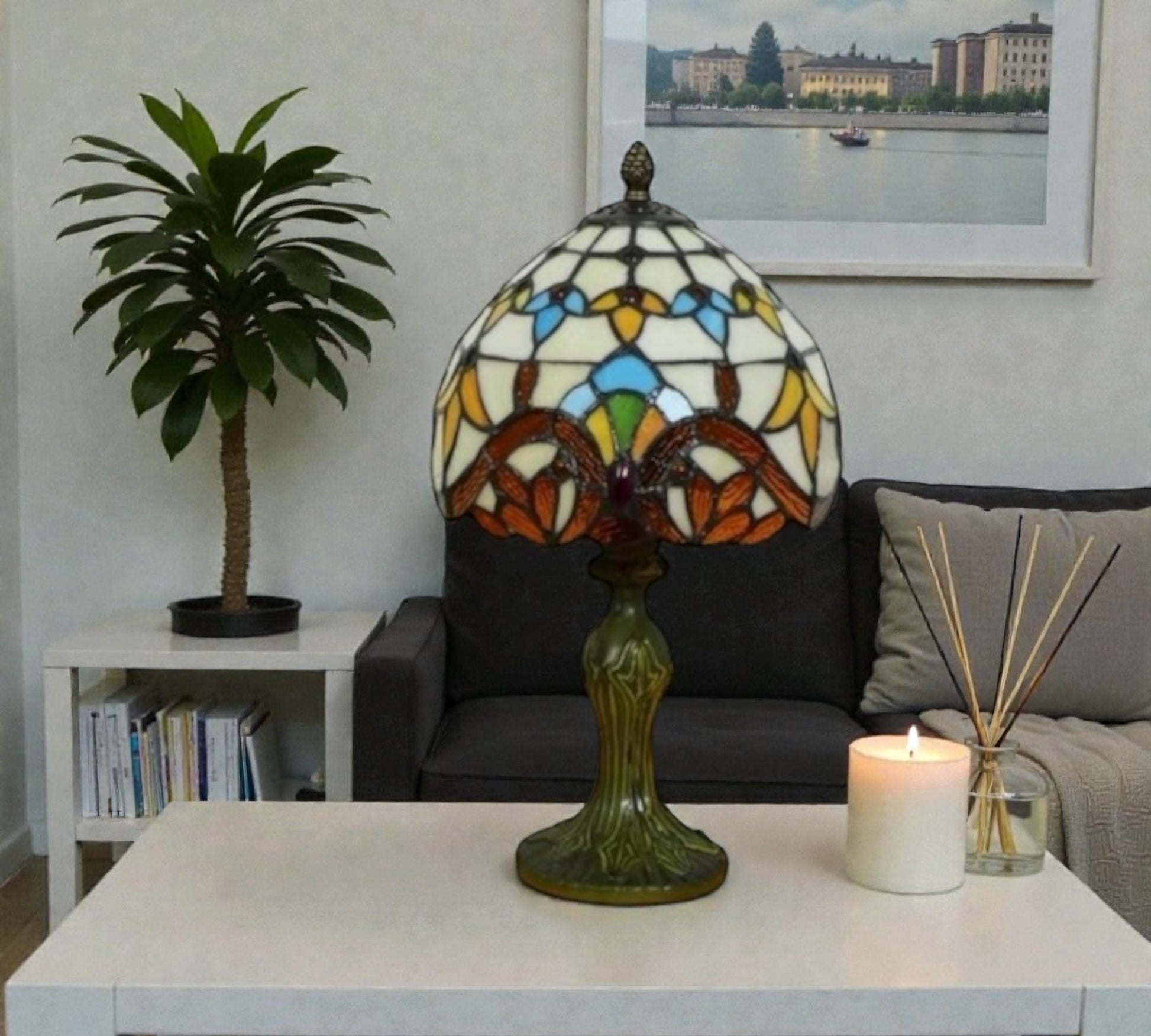 CDH 10" Tiffany Table Lamp 20cm shade Cozy Deluxe Homes CDH Tiffany Lamp NZ