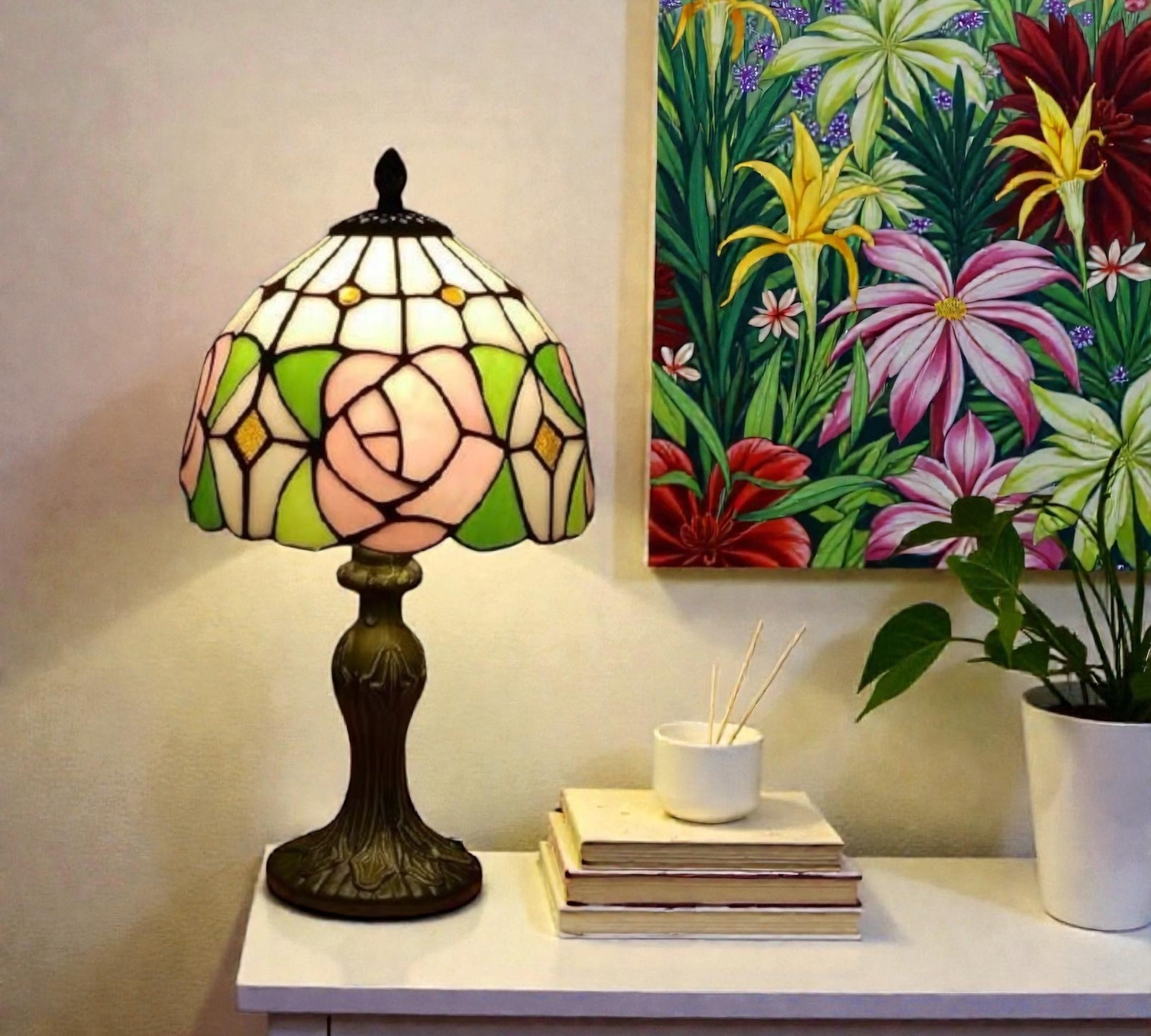 CDH 10" Tiffany Table Lamp 20cm shade Cozy Deluxe Homes CDH Tiffany Lamp NZ