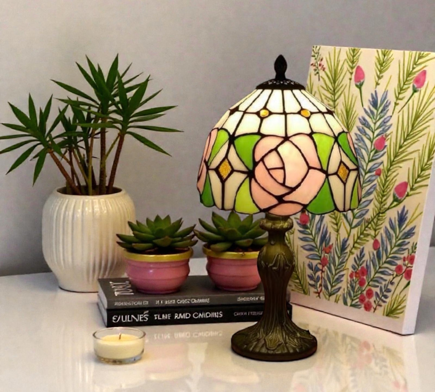 CDH 10" Tiffany Table Lamp 20cm shade Cozy Deluxe Homes CDH Tiffany Lamp NZ