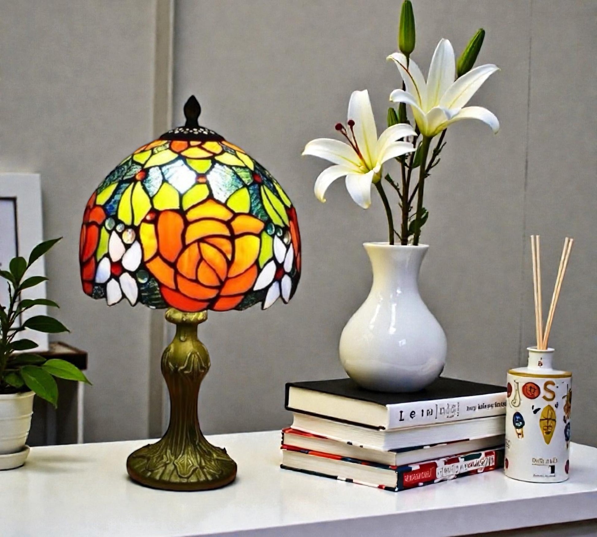 CDH 10" Tiffany Table Lamp 20cm shade Cozy Deluxe Homes CDH Tiffany Lamp NZ