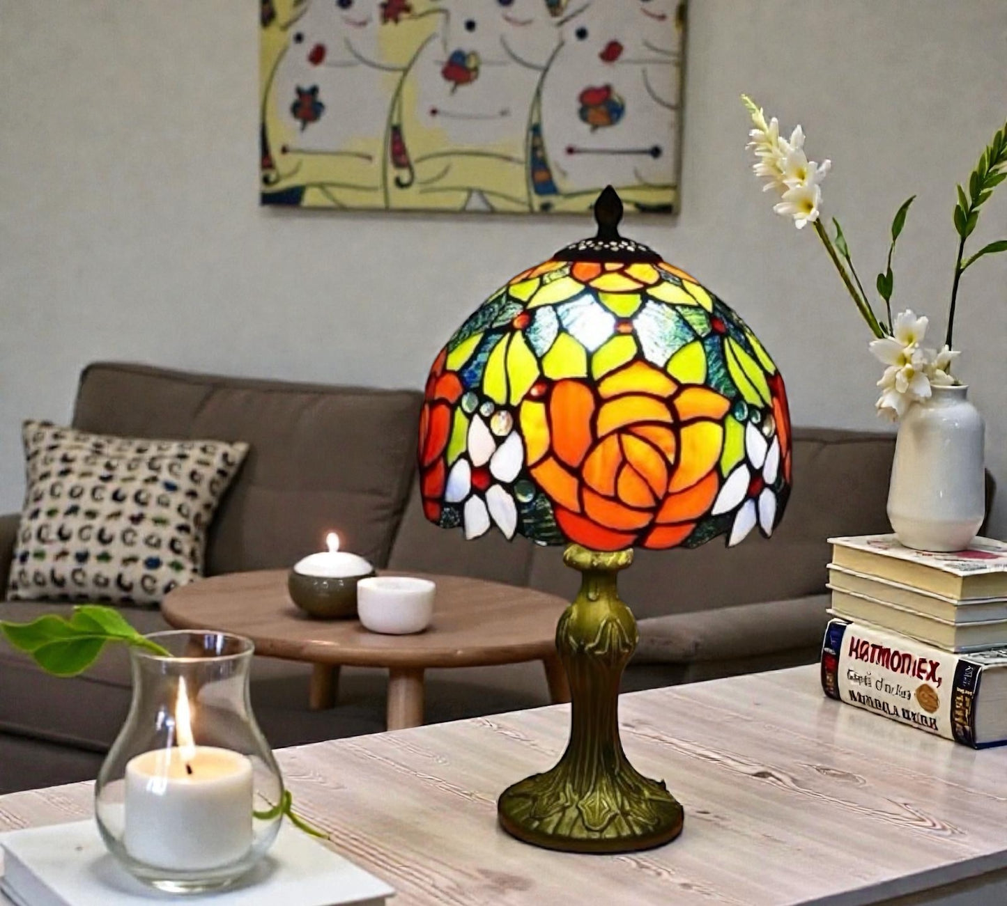 CDH 10" Tiffany Table Lamp 20cm shade Cozy Deluxe Homes CDH Tiffany Lamp NZ