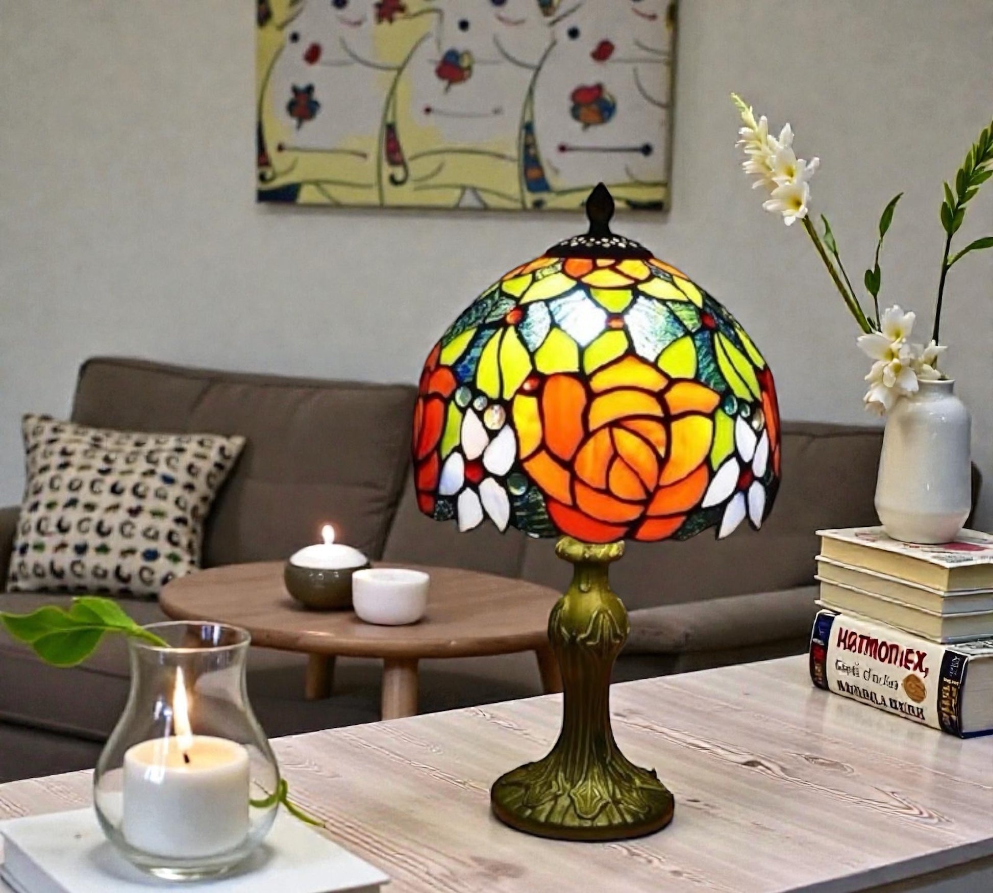 CDH 10" Tiffany Table Lamp 20cm shade Cozy Deluxe Homes CDH Tiffany Lamp NZ