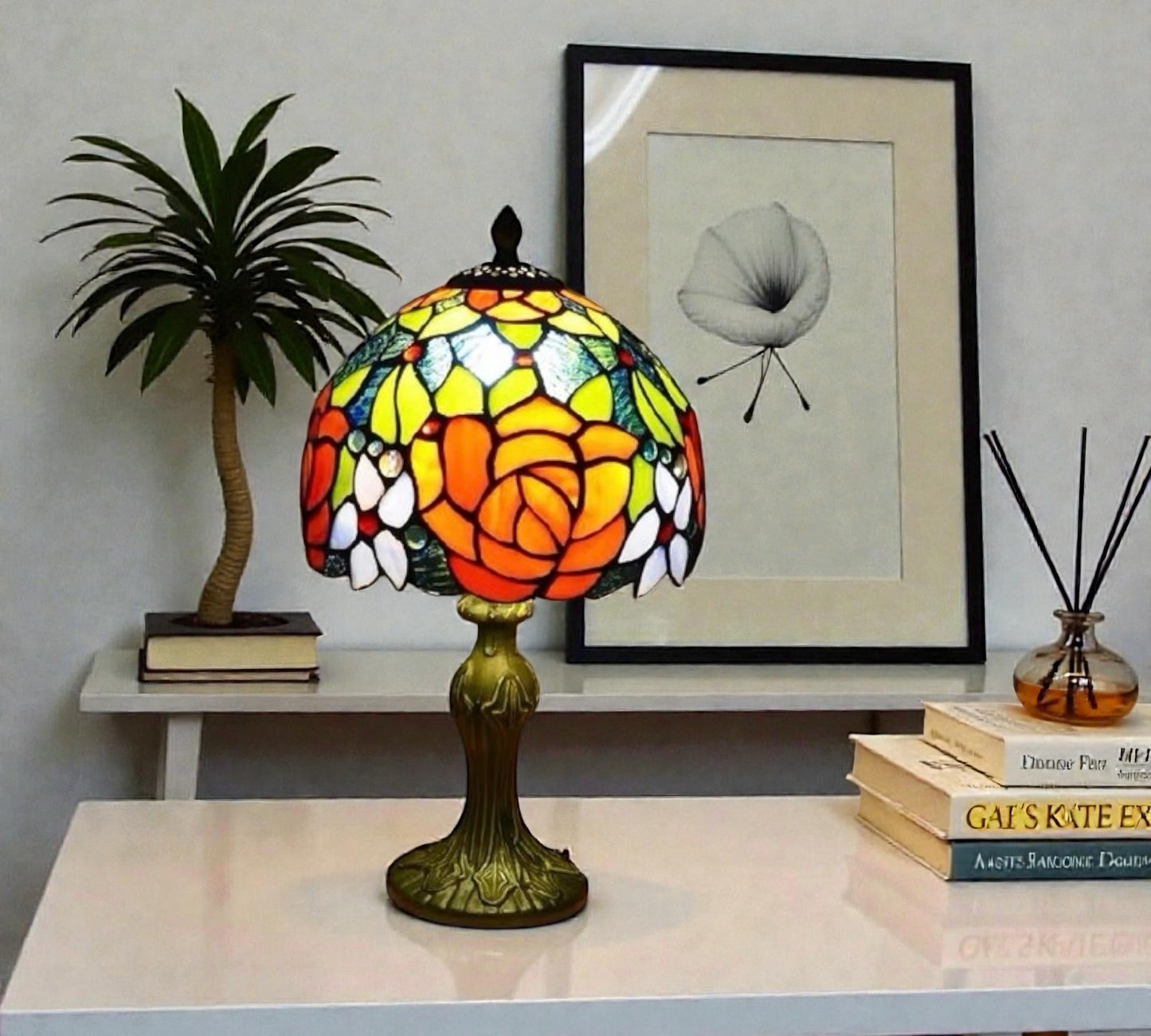 CDH 10" Tiffany Table Lamp 20cm shade Cozy Deluxe Homes CDH Tiffany Lamp NZ