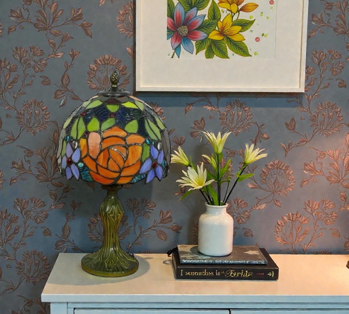 CDH 10" Tiffany Table Lamp 20cm shade Cozy Deluxe Homes CDH Tiffany Lamp NZ