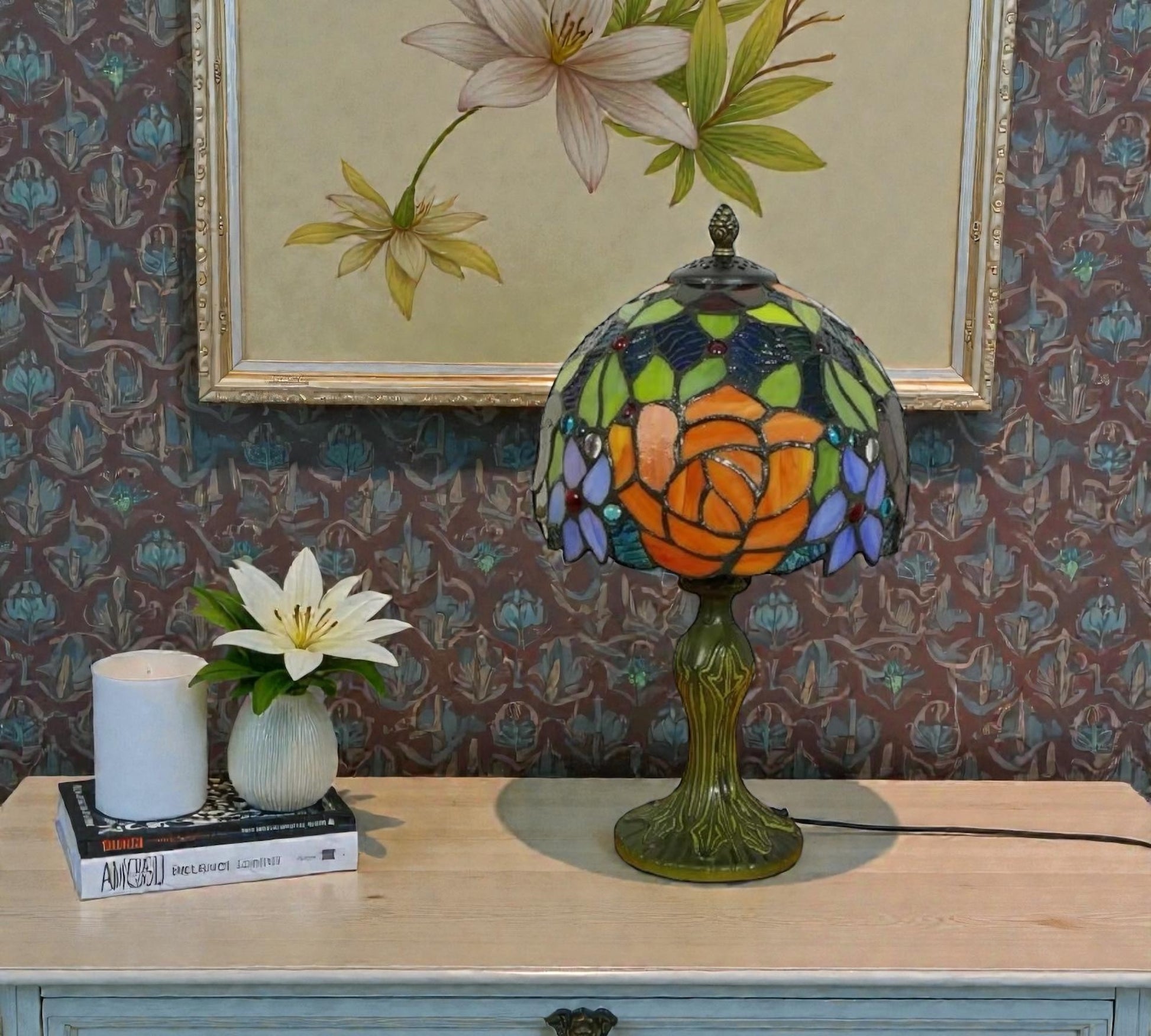 CDH 10" Tiffany Table Lamp 20cm shade Cozy Deluxe Homes CDH Tiffany Lamp NZ
