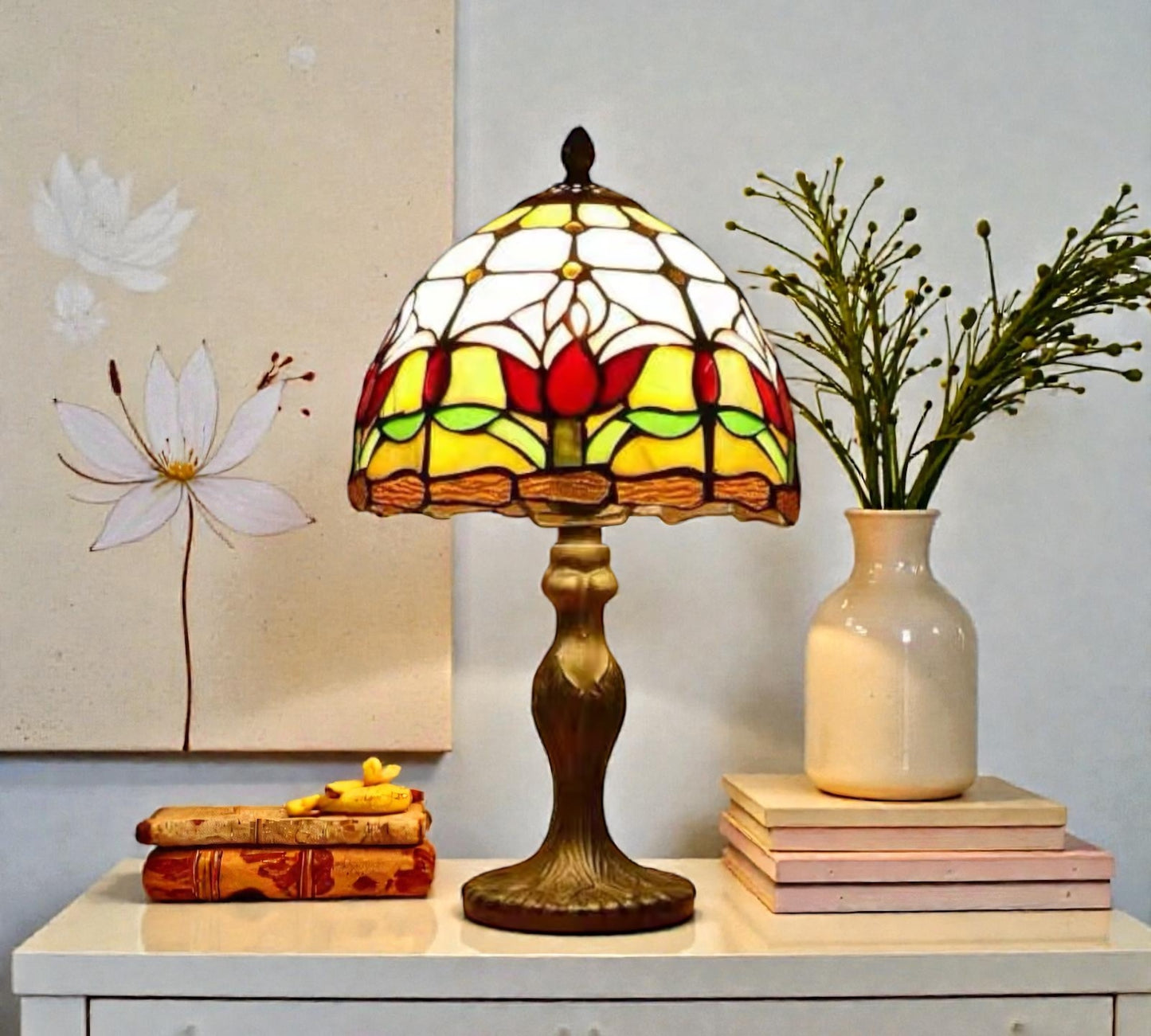 CDH 10" Tiffany Table Lamp 20cm shade Cozy Deluxe Homes CDH Tiffany Lamp NZ