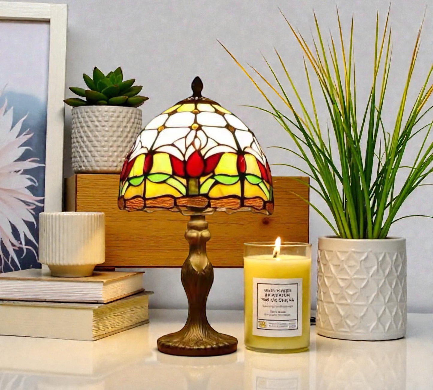 CDH 10" Tiffany Table Lamp 20cm shade Cozy Deluxe Homes CDH Tiffany Lamp NZ