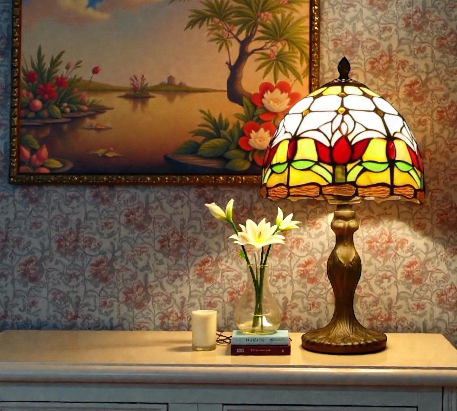 CDH 10" Tiffany Table Lamp 20cm shade Cozy Deluxe Homes CDH Tiffany Lamp NZ