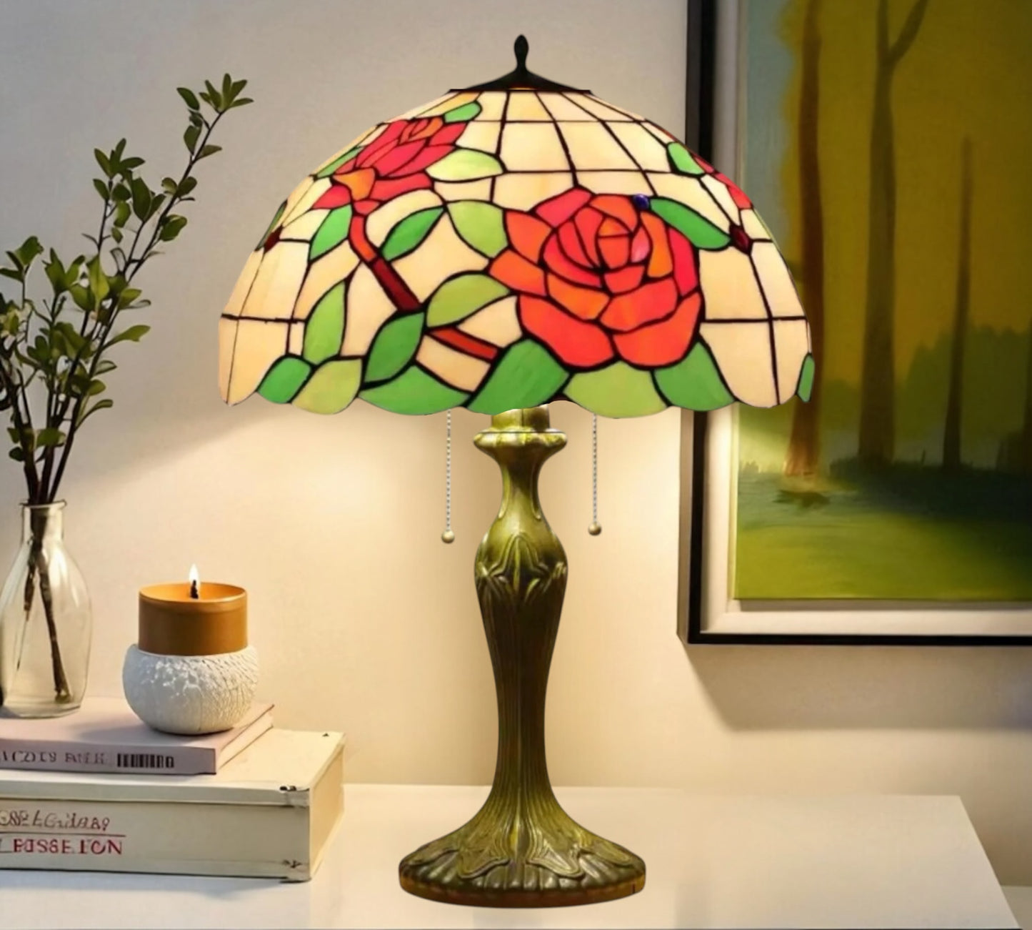 CDH 16" Tiffany Table Lamp 40cm Shade (16803T)