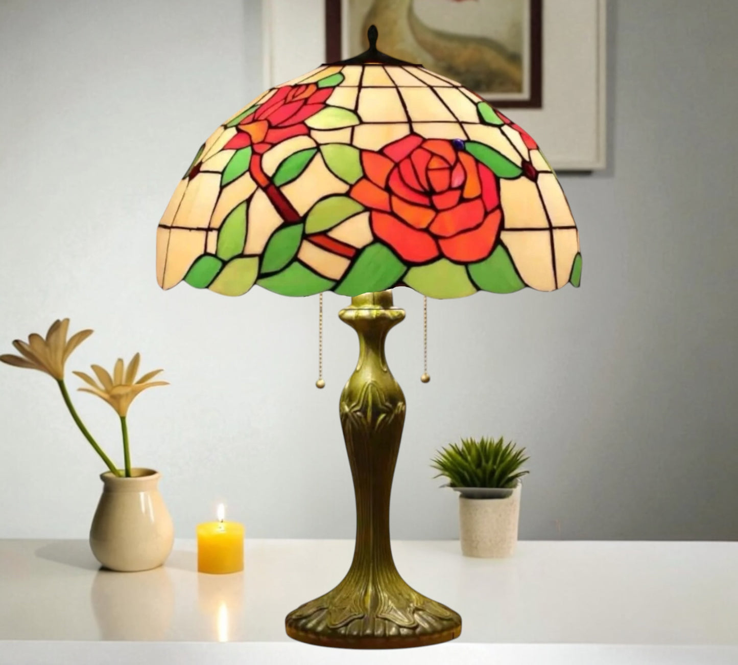 CDH 16" Tiffany Table Lamp 40cm Shade (16803T)