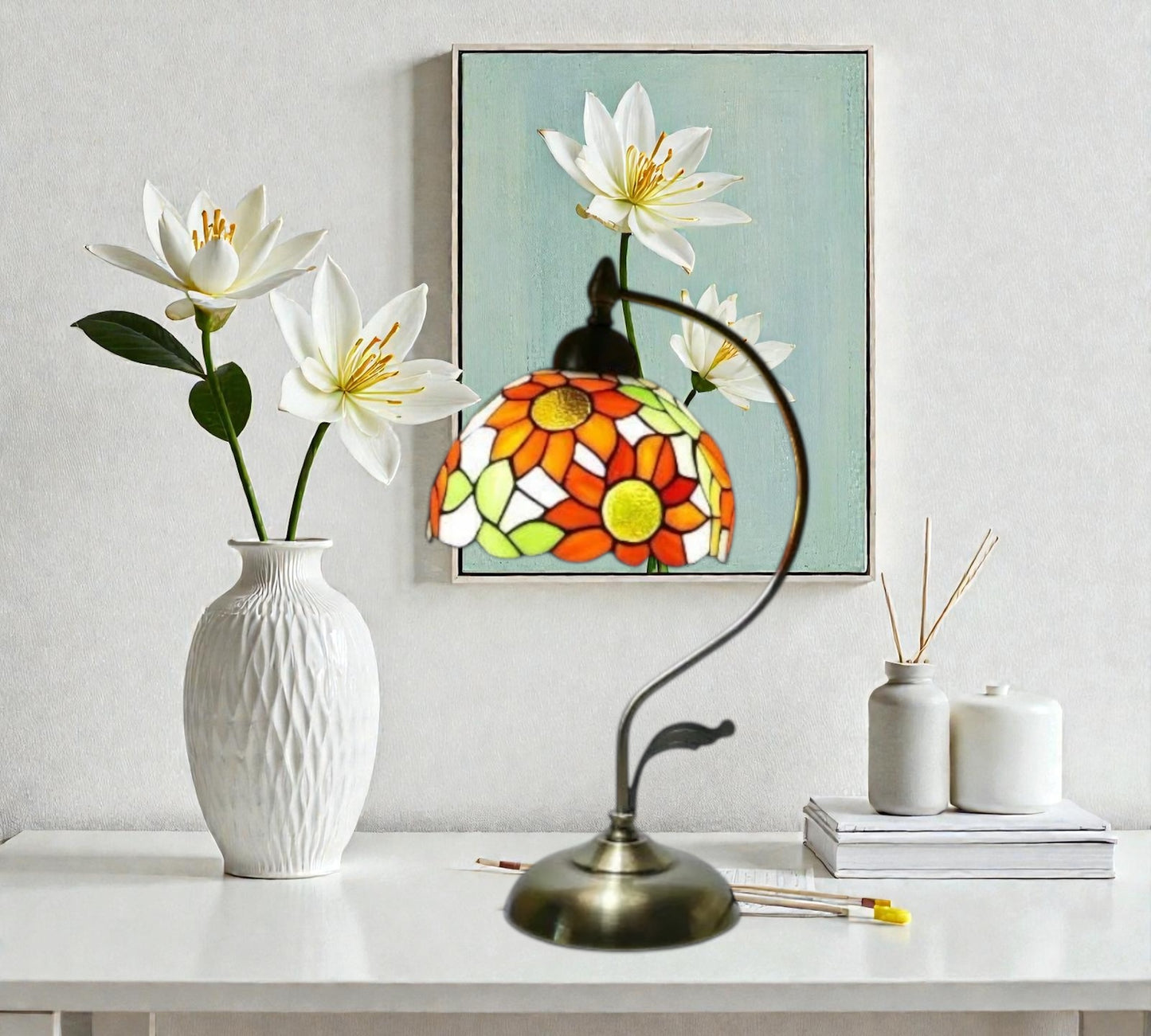 CDH Tiffany Table Lamp with 20cm Shade (12068M)