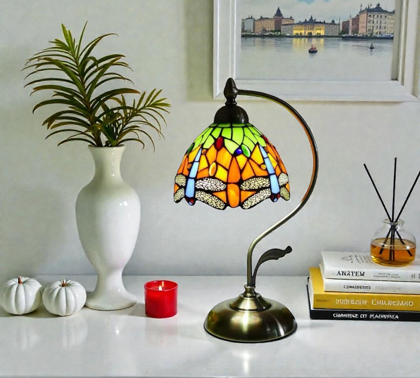 CDH Tiffany Table Lamp with 20cm Shade (12062M)