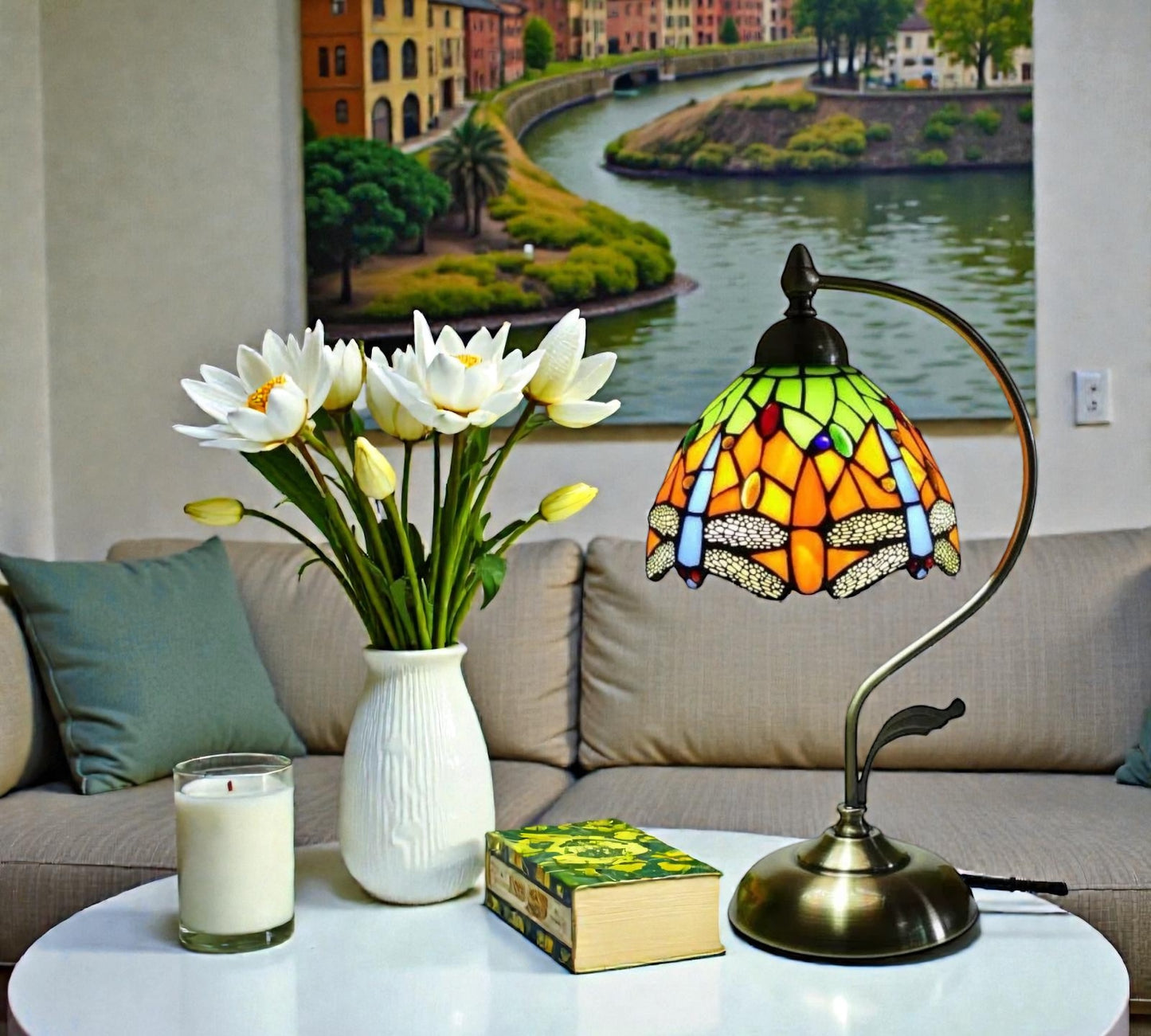 CDH Tiffany Table Lamp with 20cm Shade (12062M)